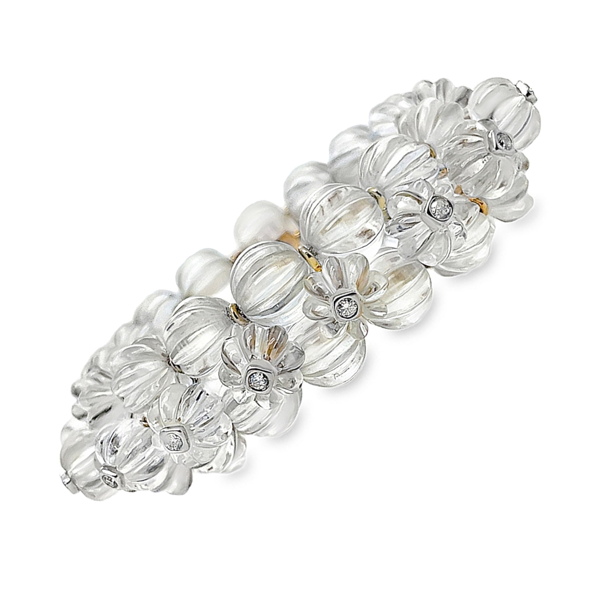 Bombay Crystal Fluted Bracelet with Diamonds