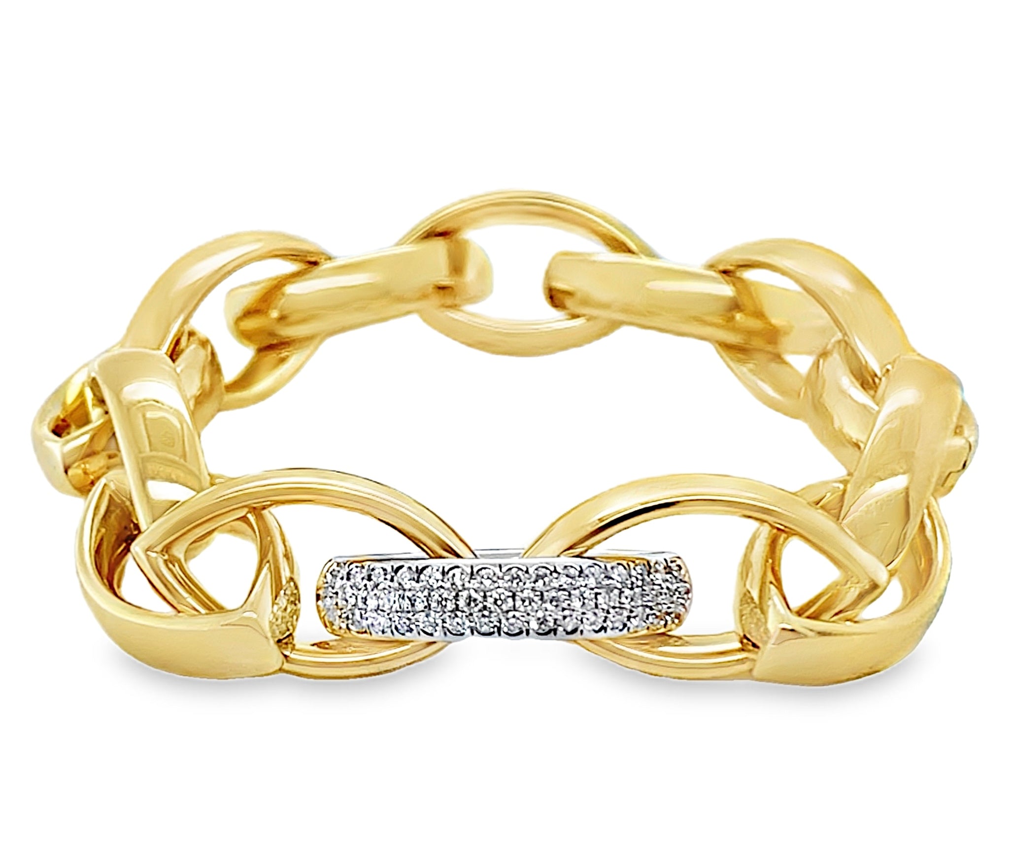 Gold and Diamond Link Bracelet