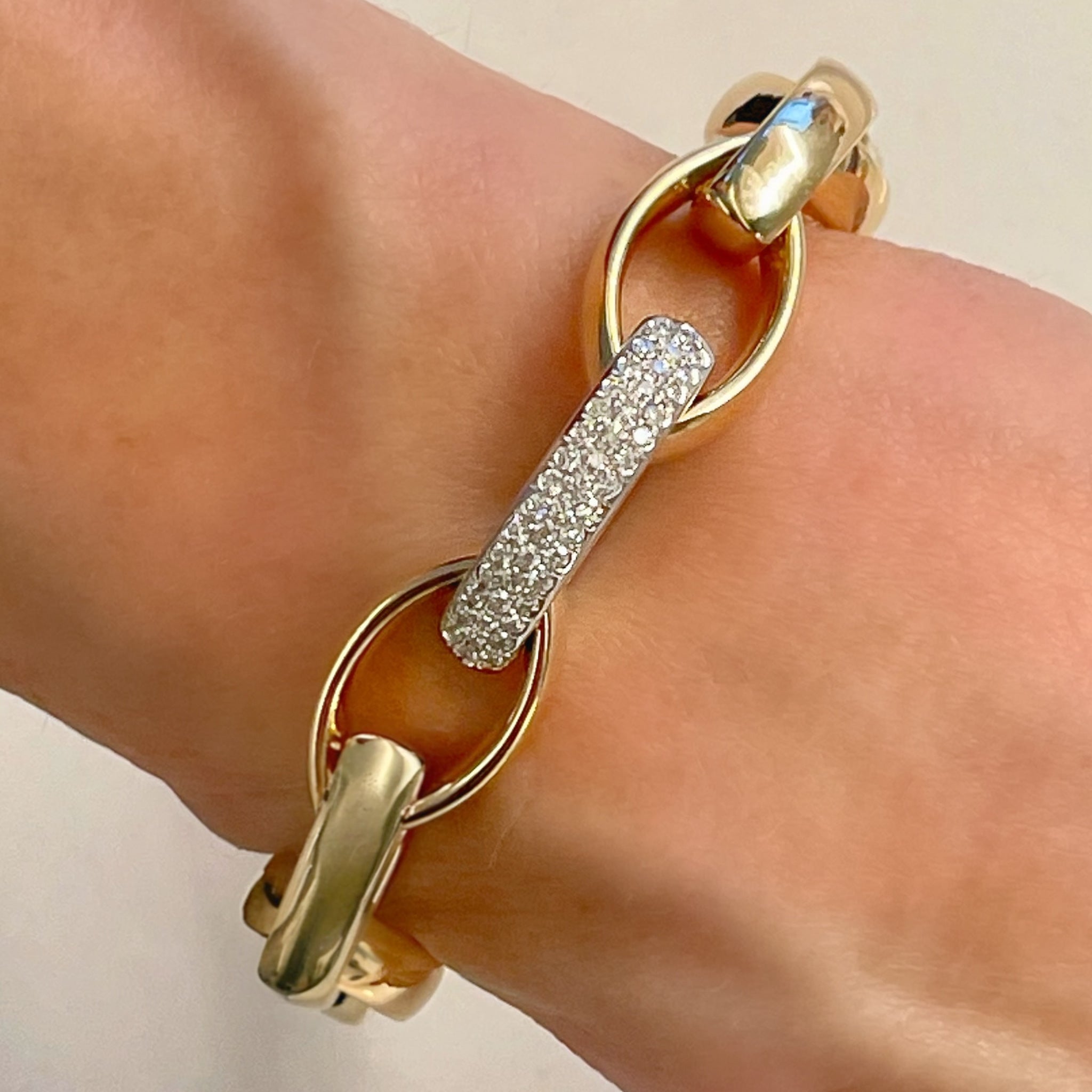 Gold and Diamond Link Bracelet
