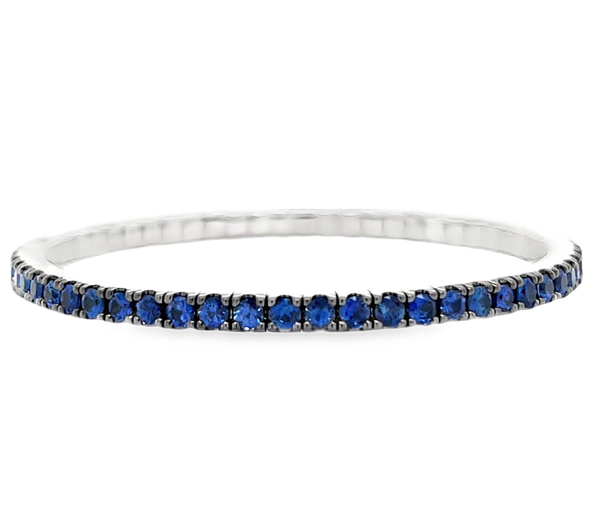 Sapphire Stretch Bracelet in Blackened White Gold