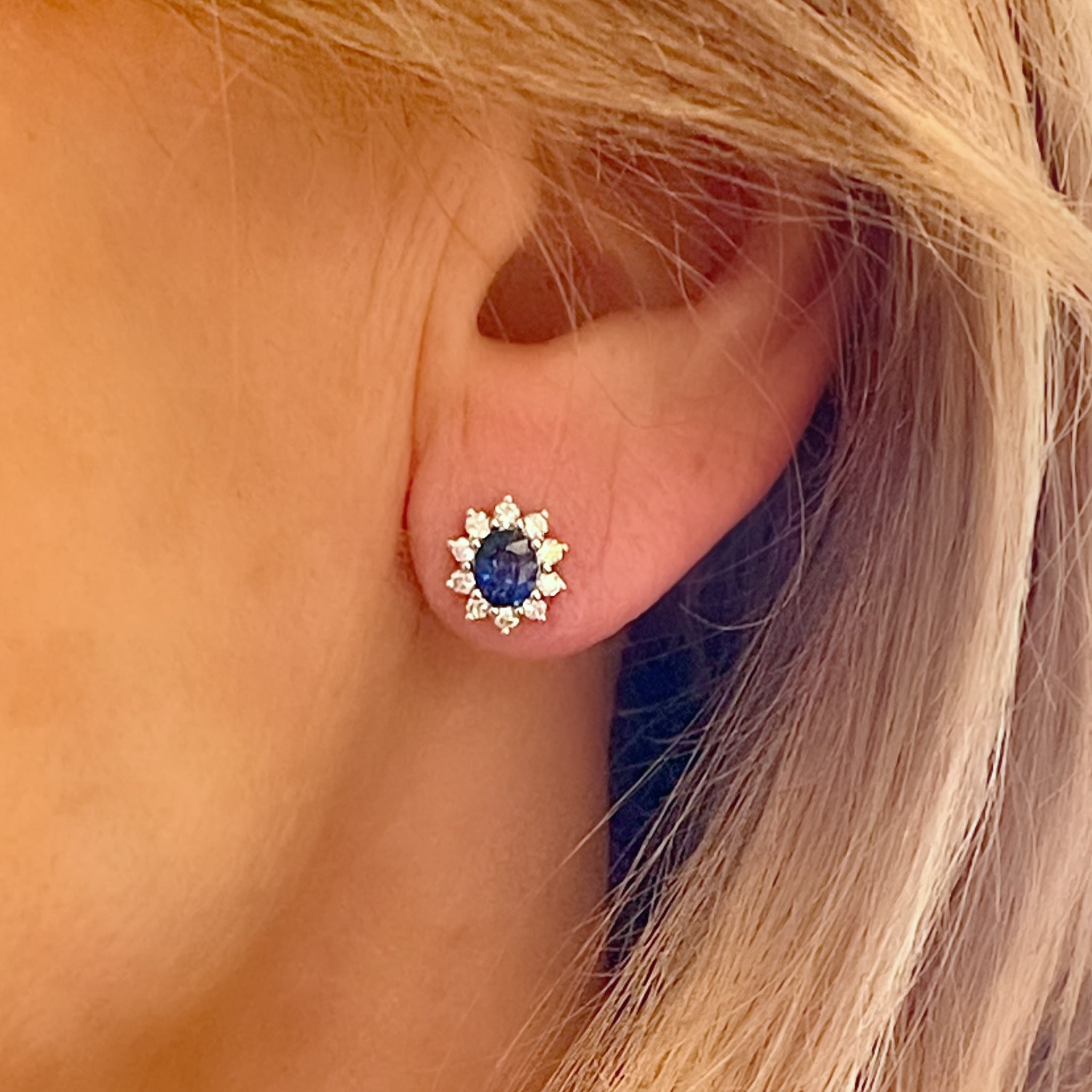 Sapphire and Diamond Earring Studs