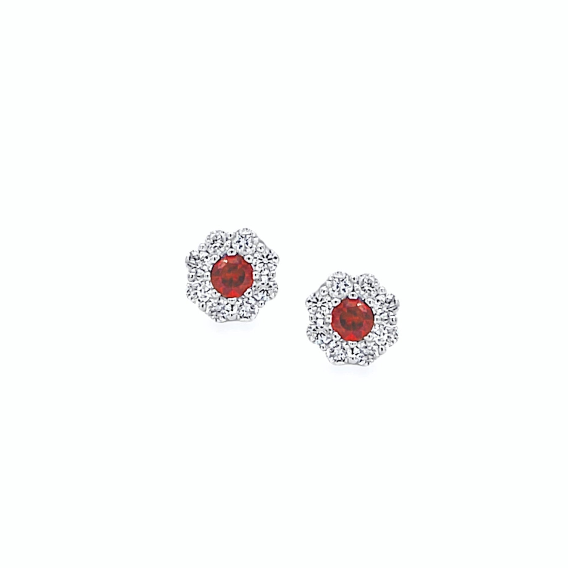 Ruby and Diamond Earring Studs