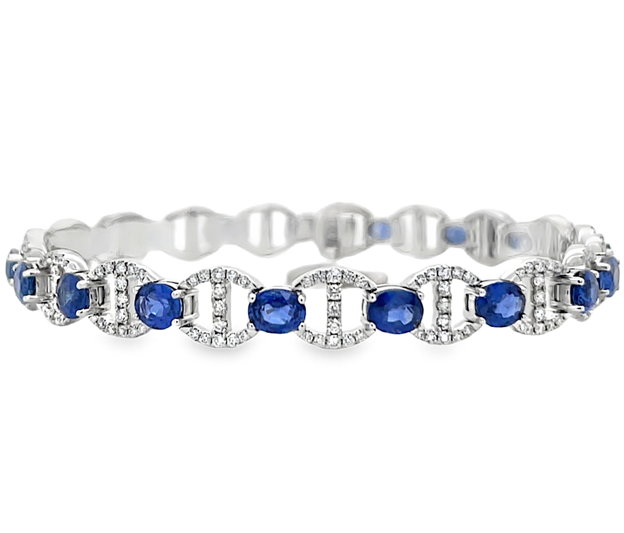 Oval Sapphire and Diamond Bracelet