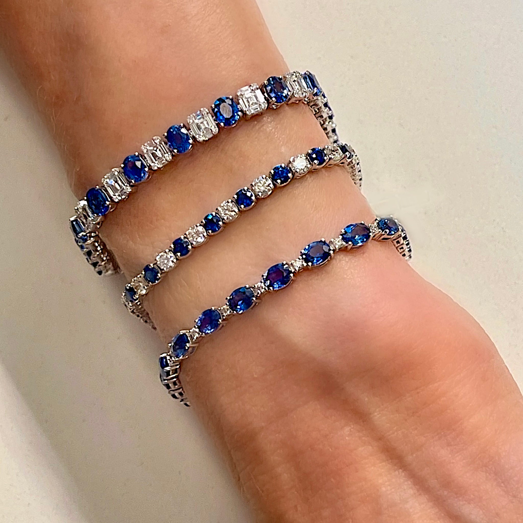 Sapphire and Diamond Illusion Bracelet