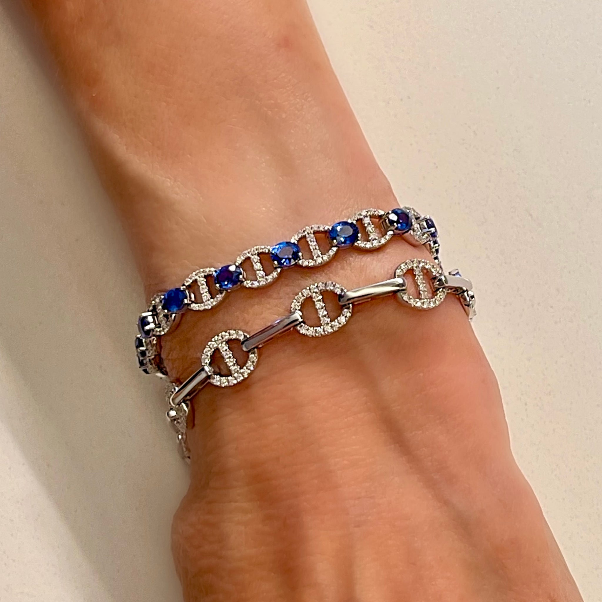 Oval Sapphire and Diamond Bracelet