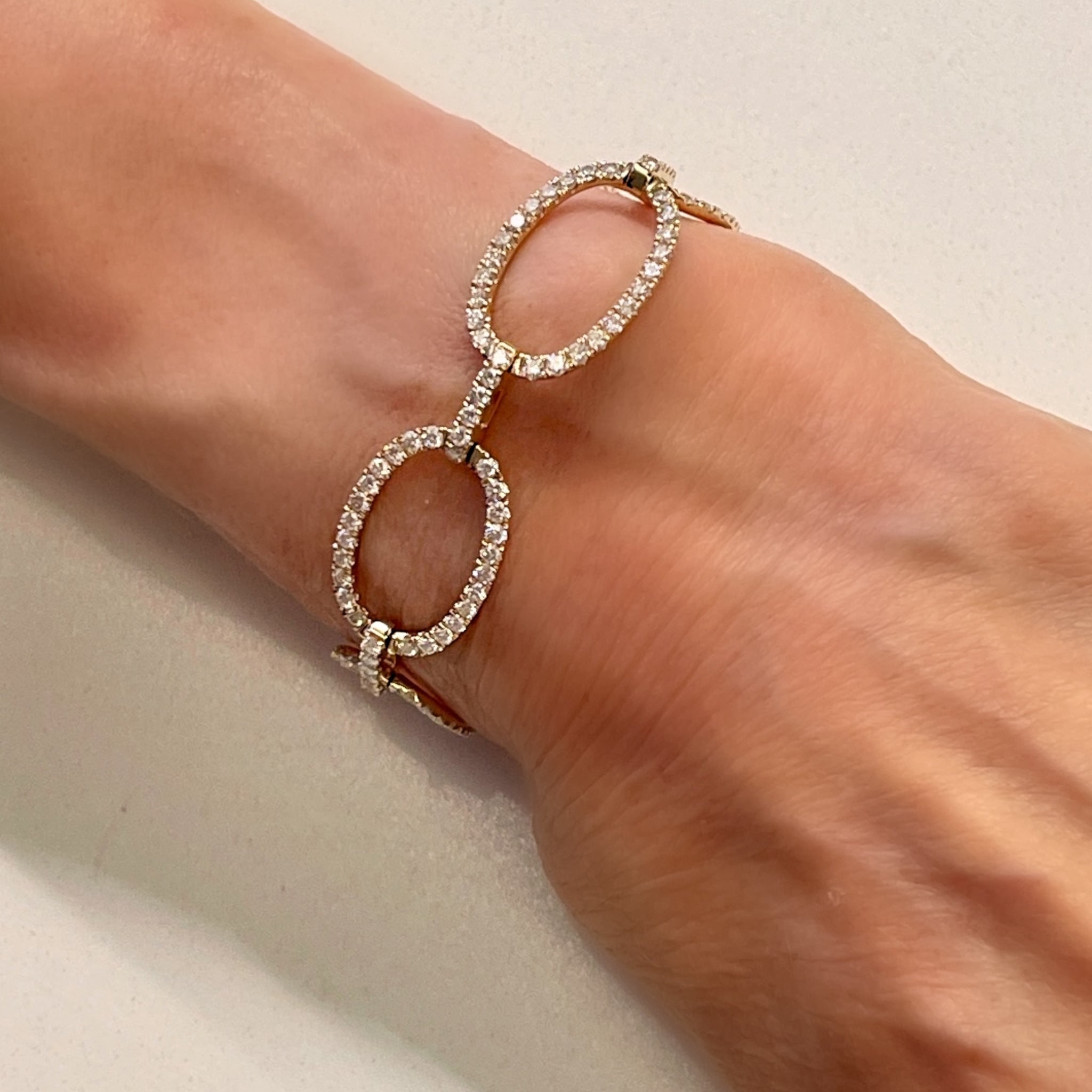 Diamond and Gold Link Bracelet