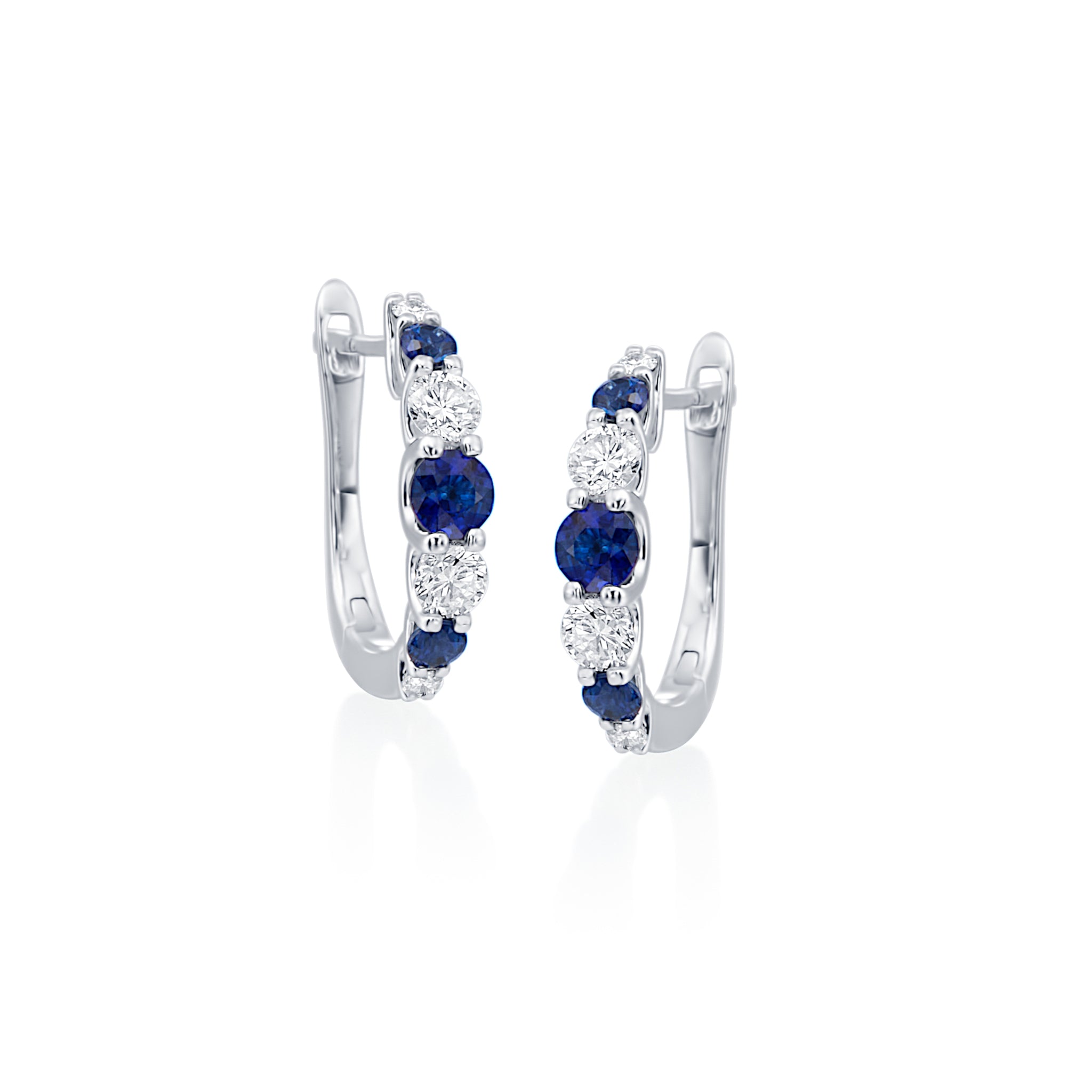 Sapphire and Diamond Hoop Earclips