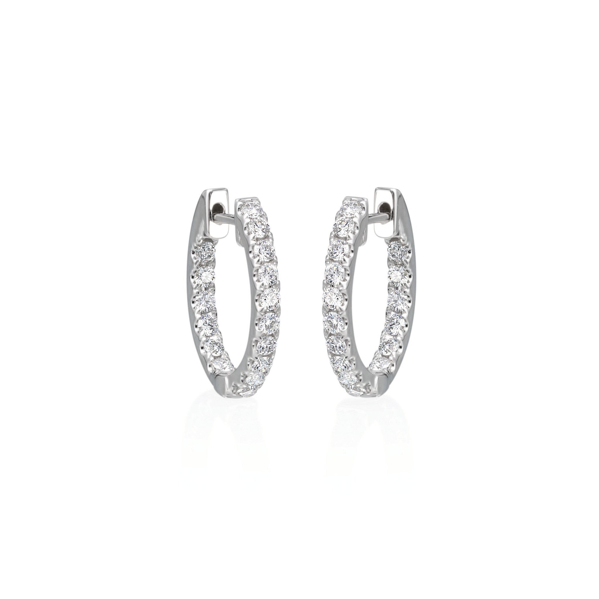 Small Diamond Hoop Earrings