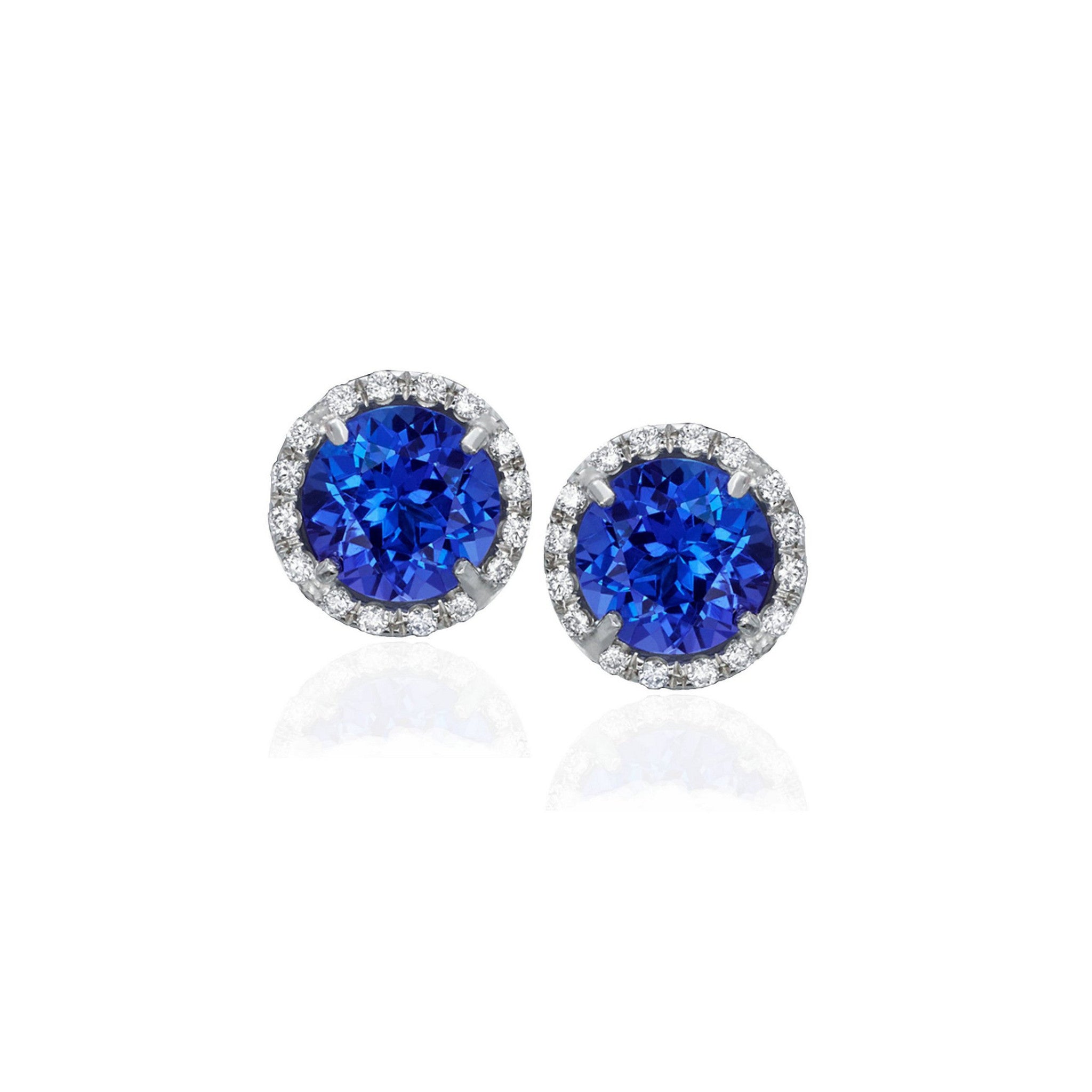 Tanzanite and Diamond Earring Studs