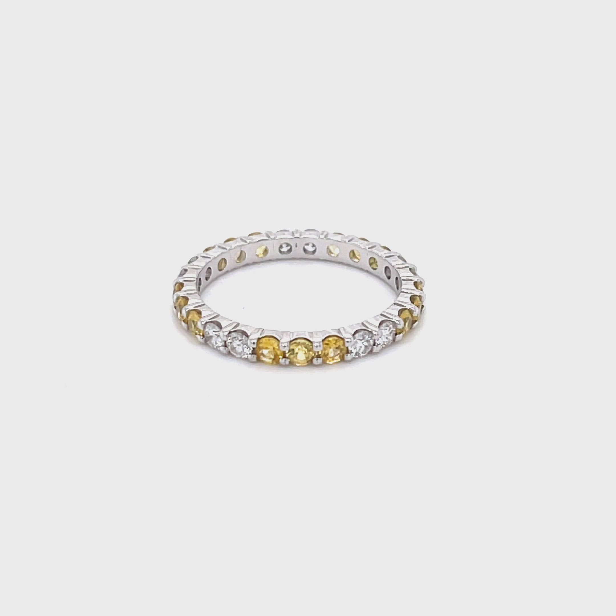 Diamond and Yellow Sapphire Band