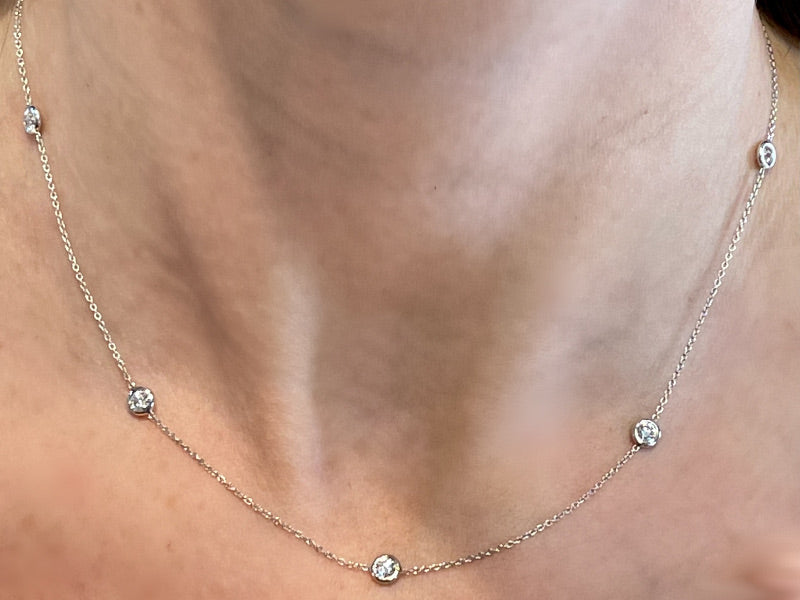 Bezel Set Diamond Necklace