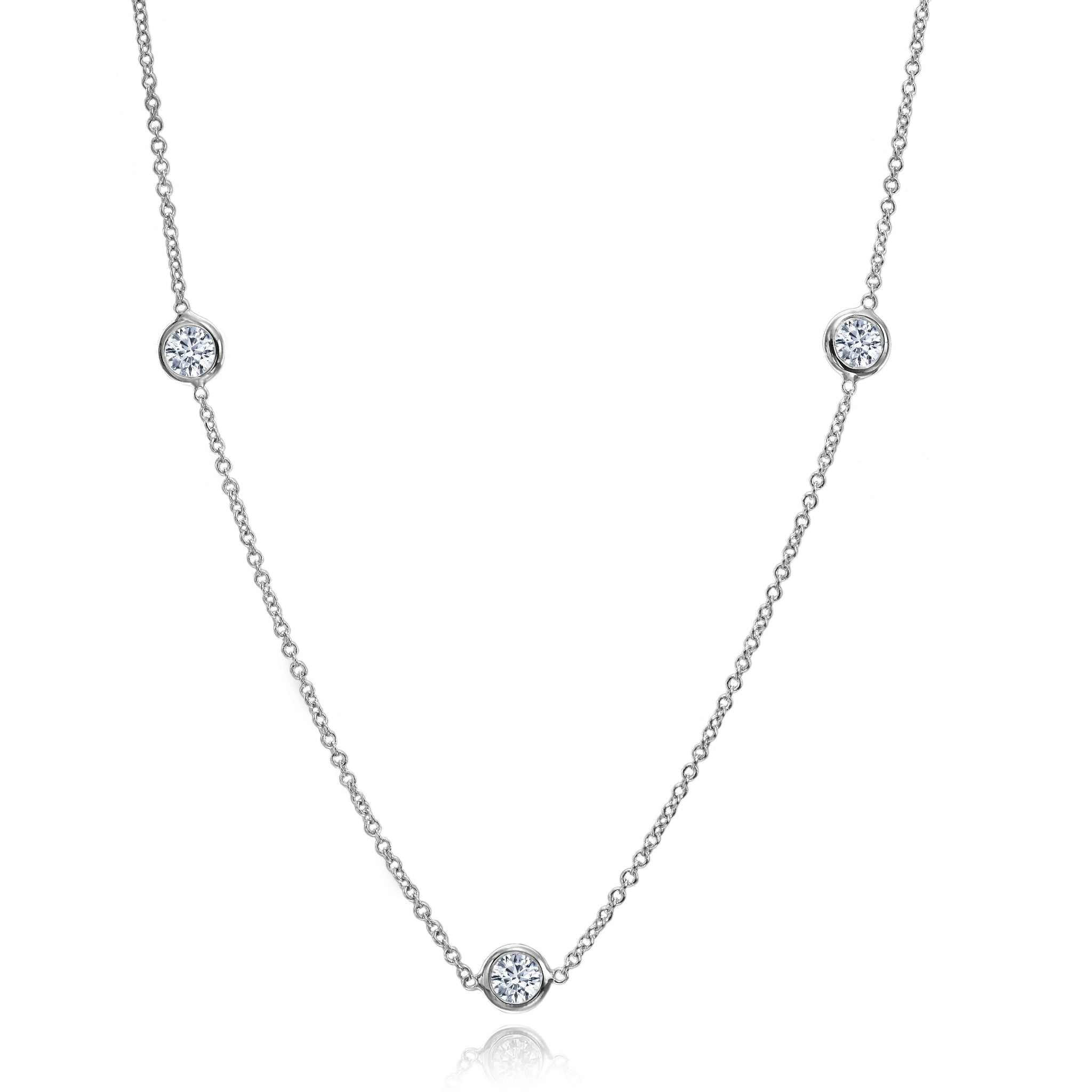 Bezel Set Diamond Necklace