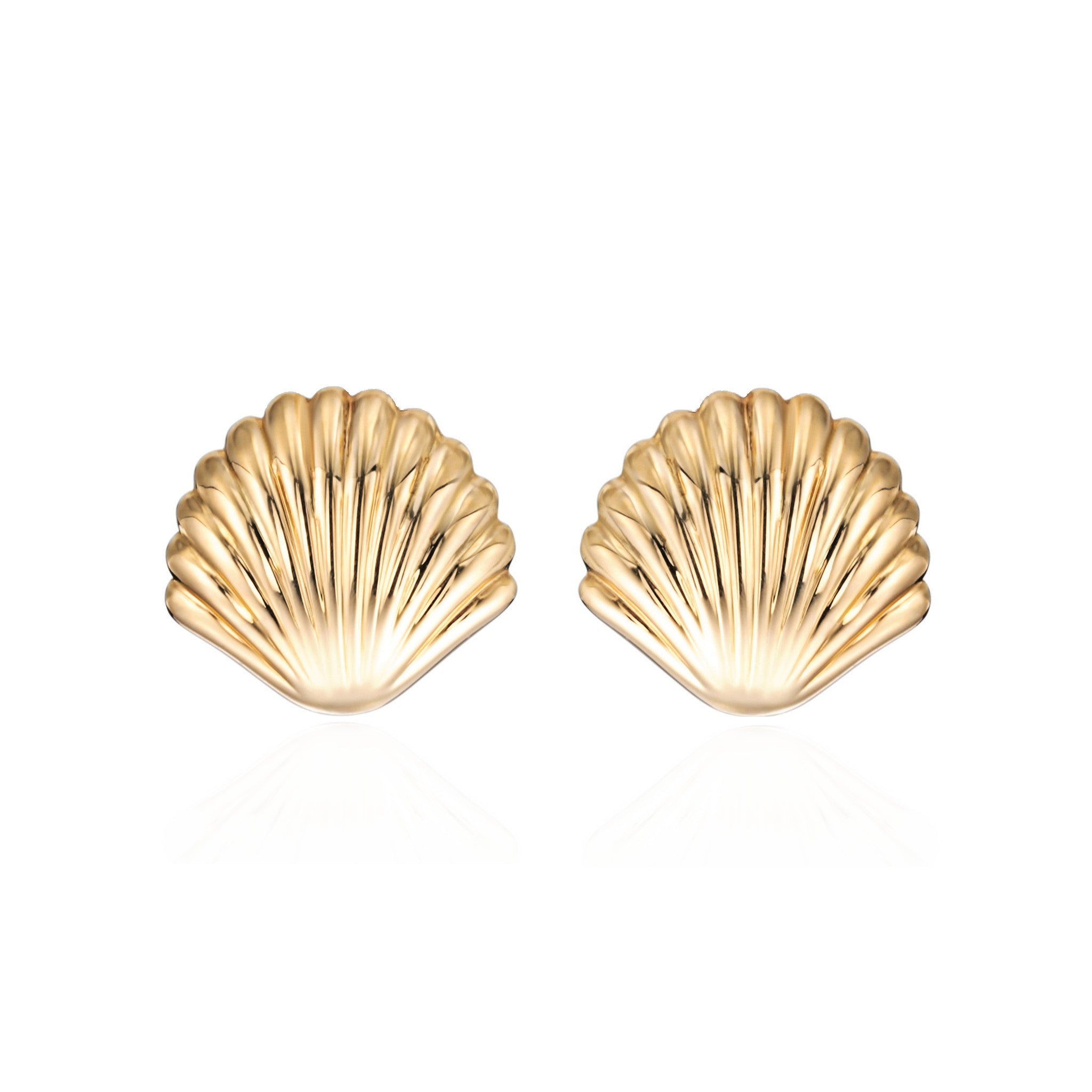 14k Gold Fan Earrings