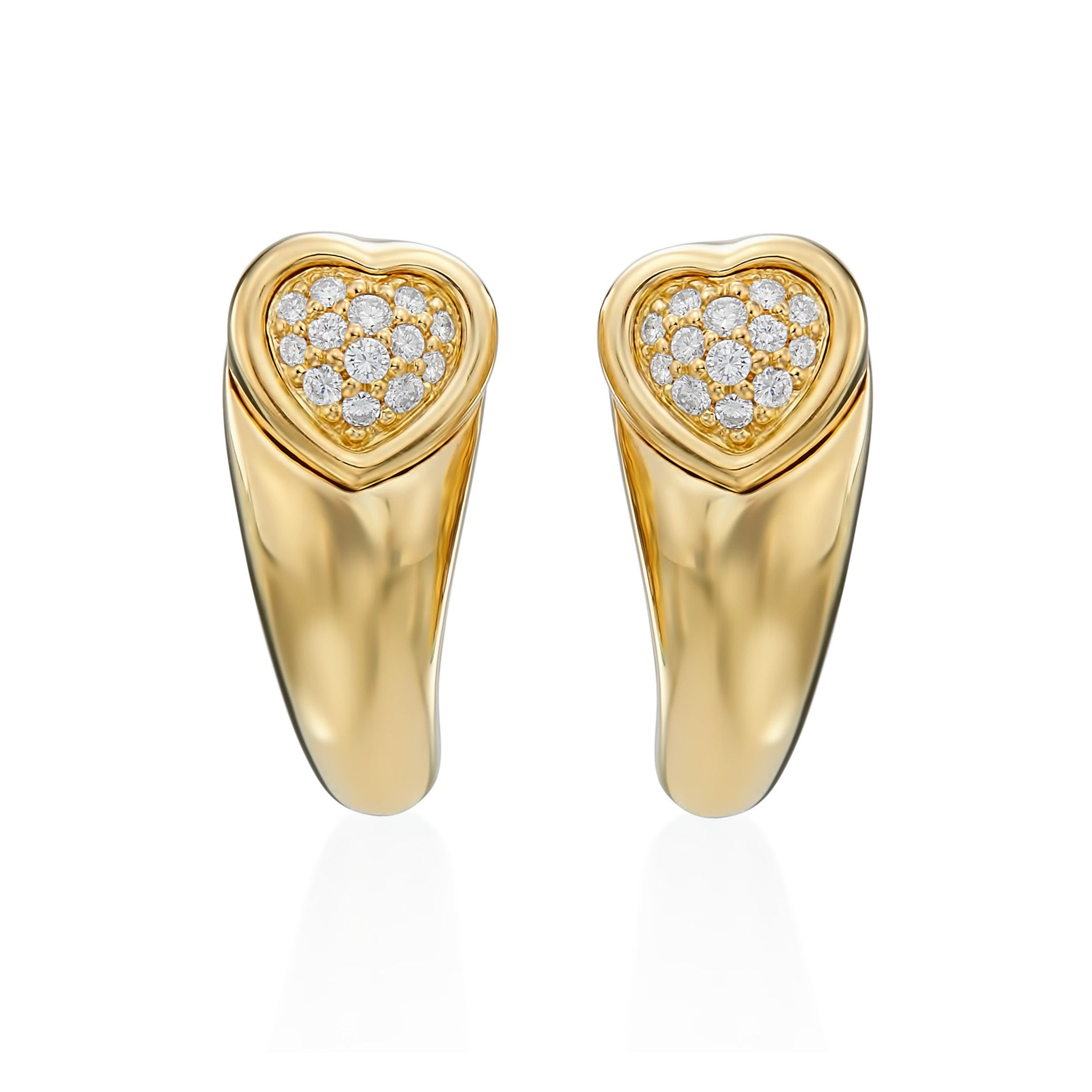 Piaget Diamond and 18k Gold Heart Earclips