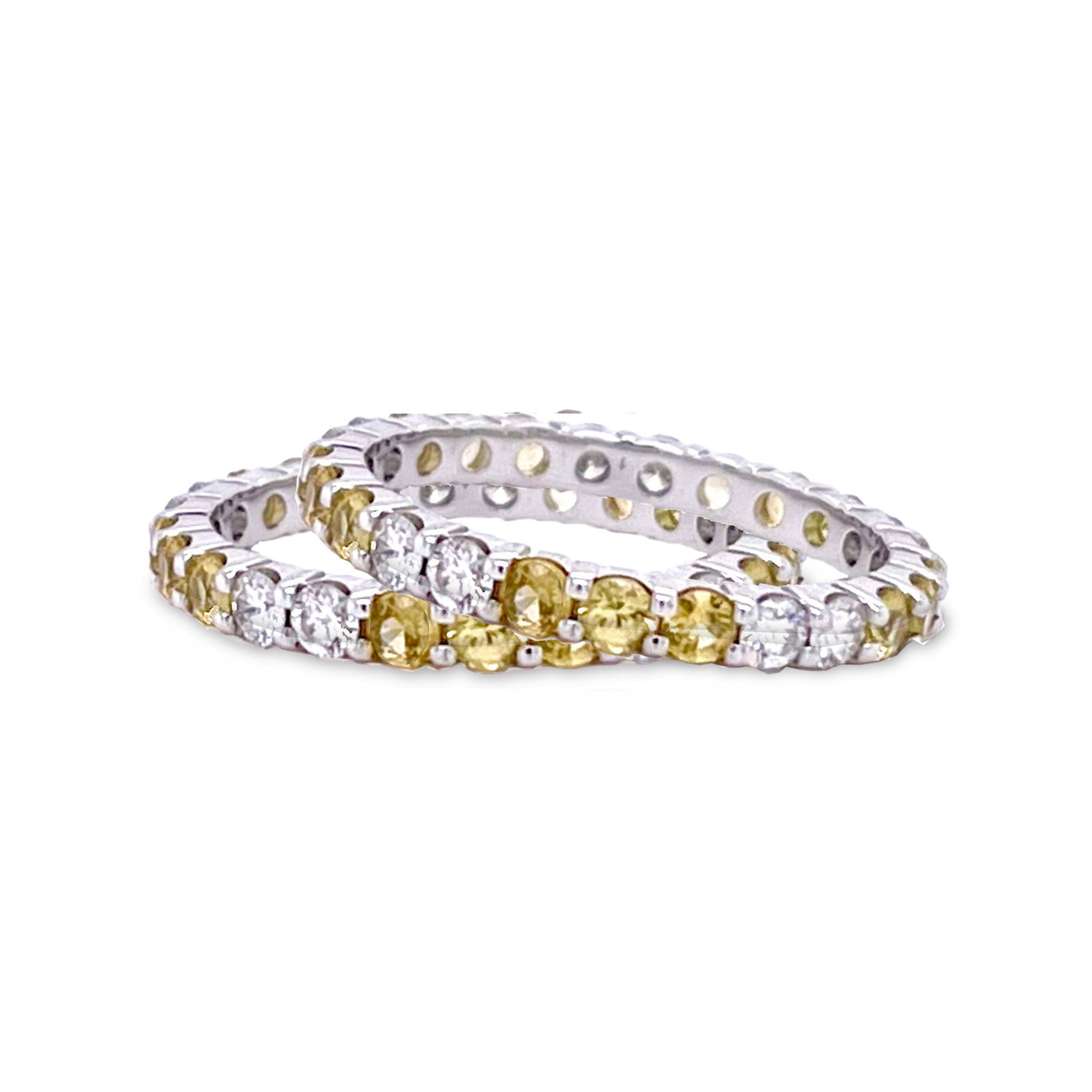 Diamond and Yellow Sapphire Band