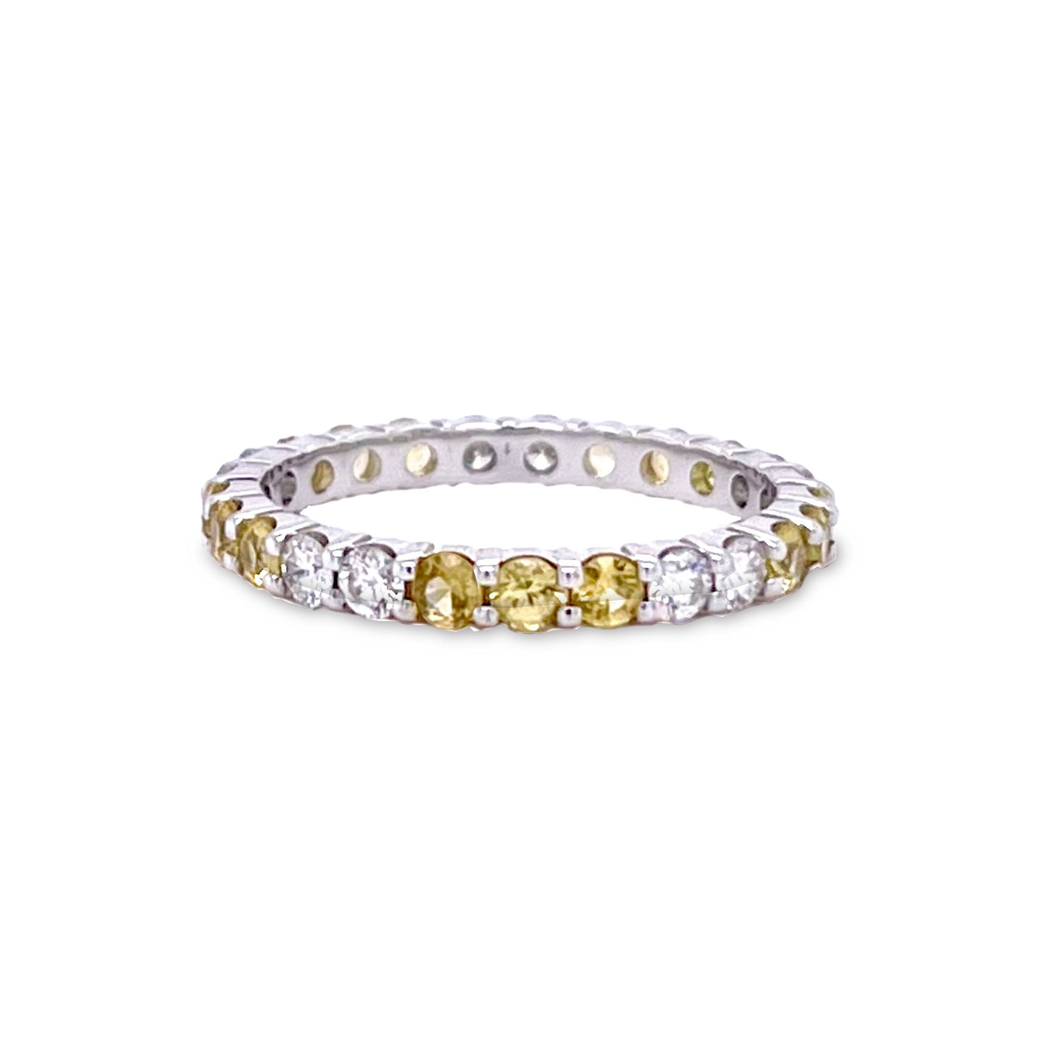Diamond and Yellow Sapphire Band