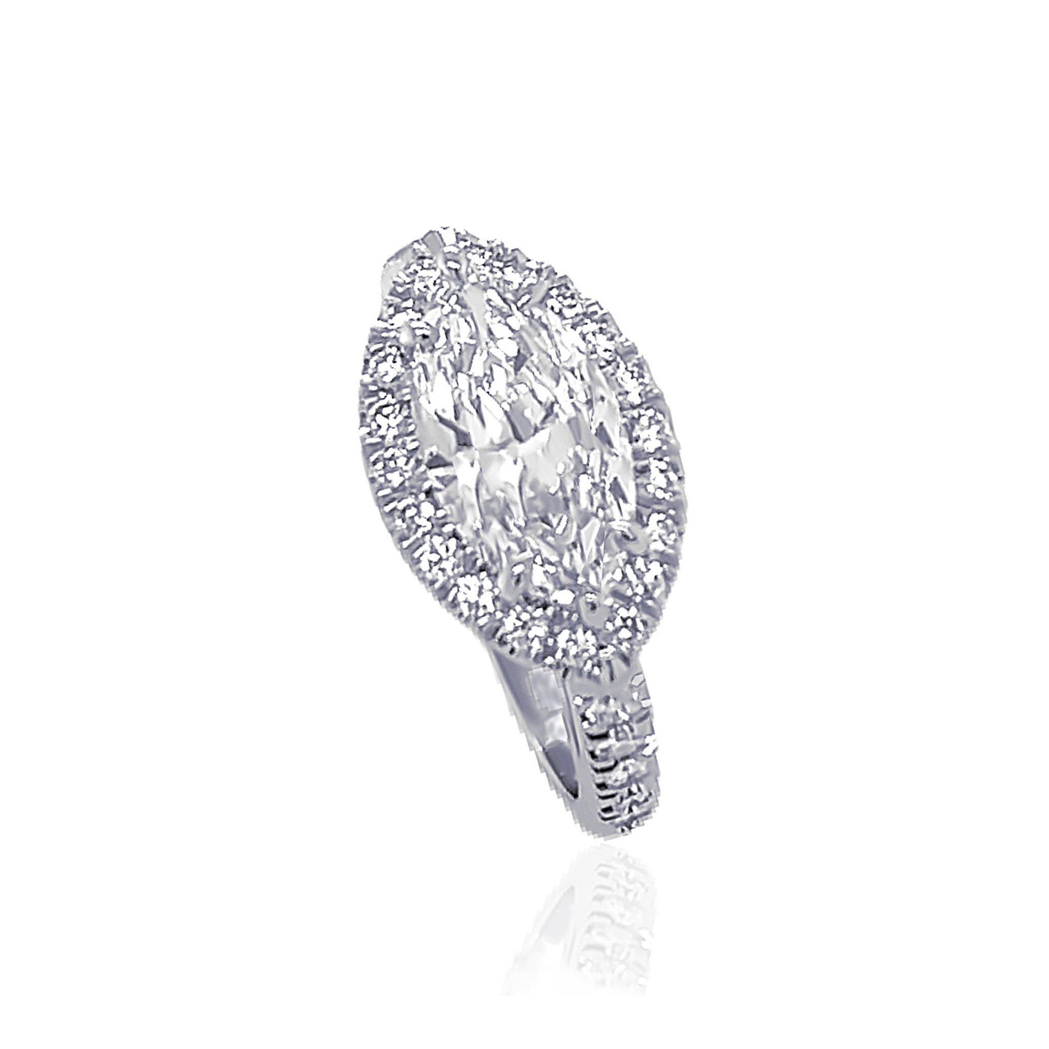 Horizontally Set Marquise Diamond Engagement Ring