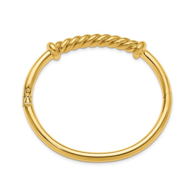 14k Gold Twisted Bangle Bracelet