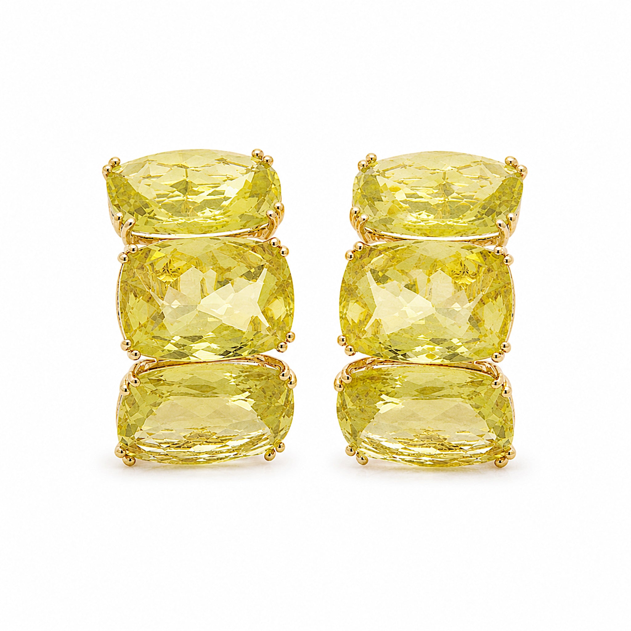 Lemon Quartz Earclips