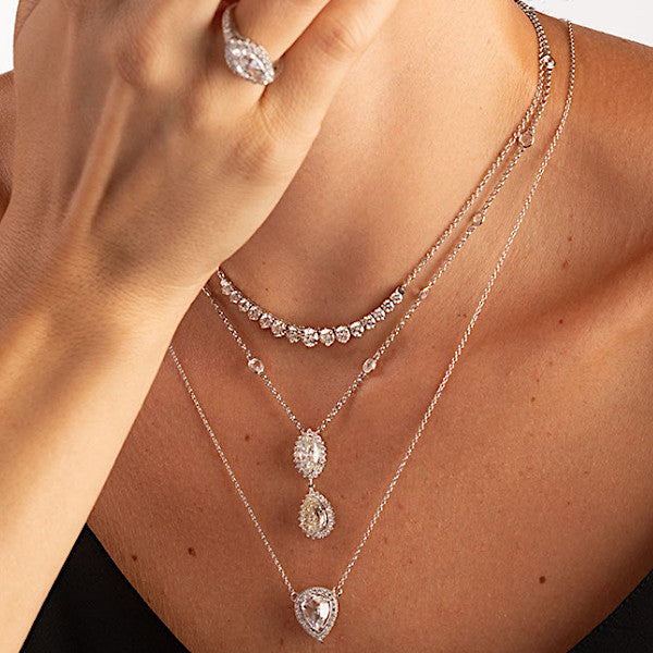Pear Shaped Diamond Pendant Necklace