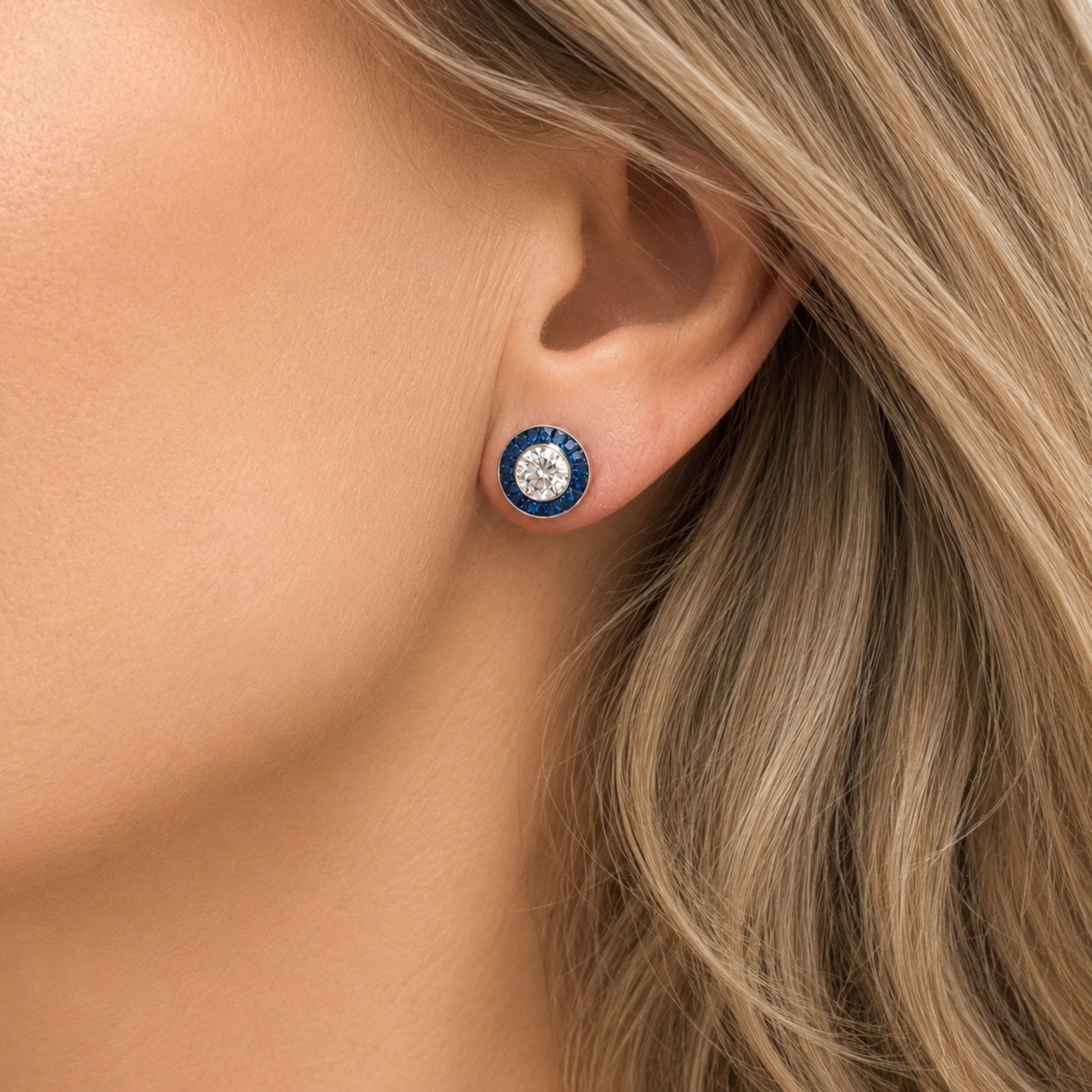 Diamond and Sapphire Earrings