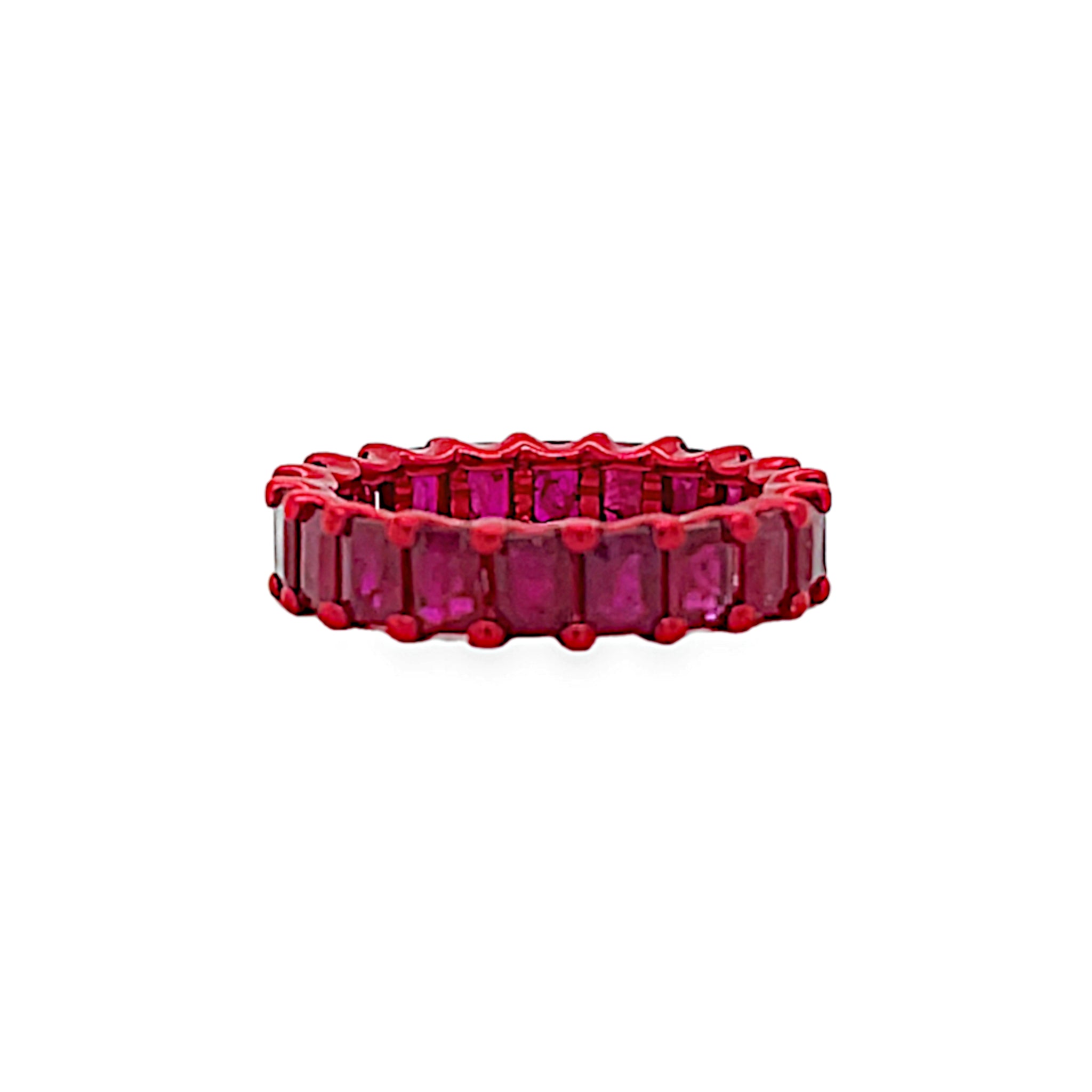 Emerald Cut Ruby Band