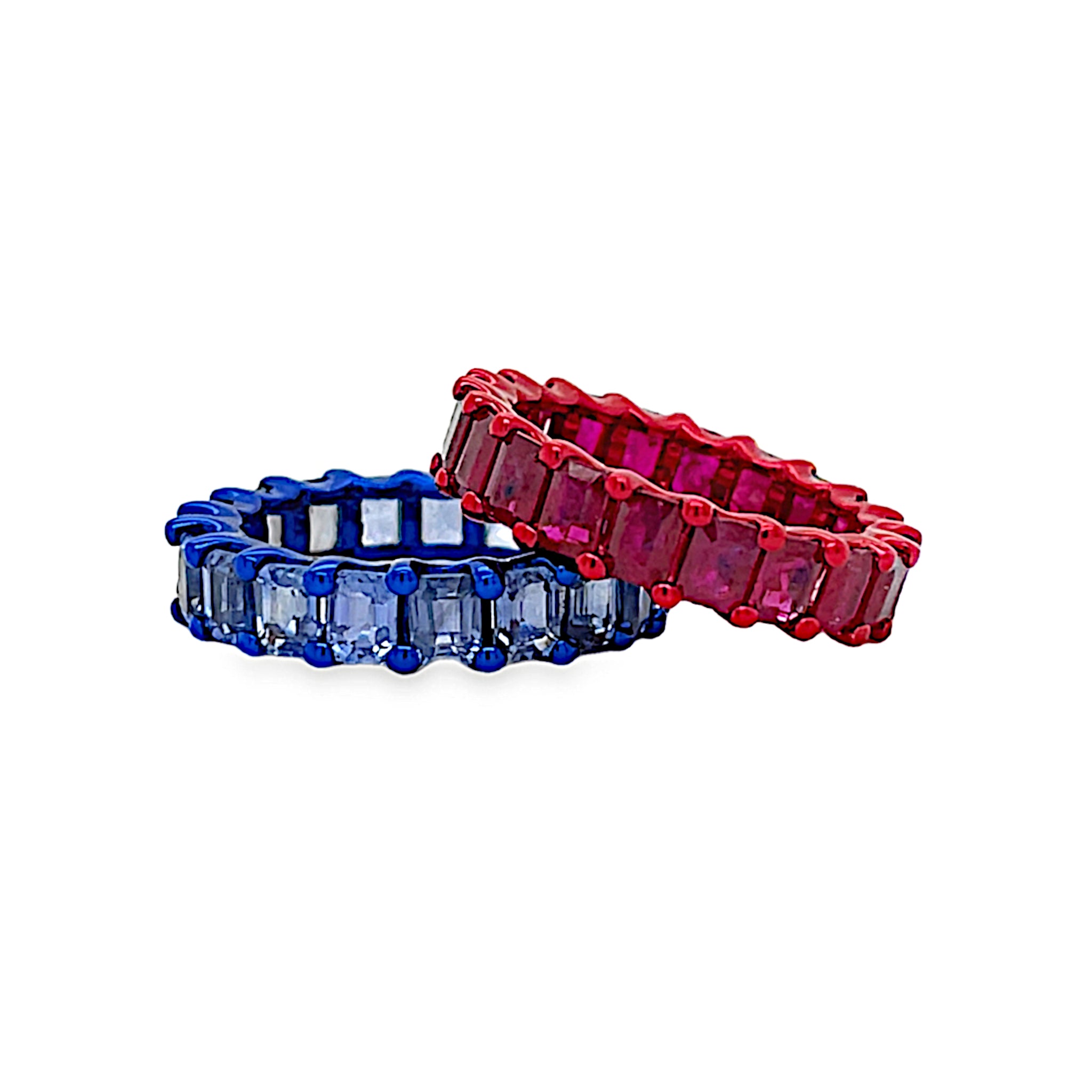 Emerald Cut Ruby Band