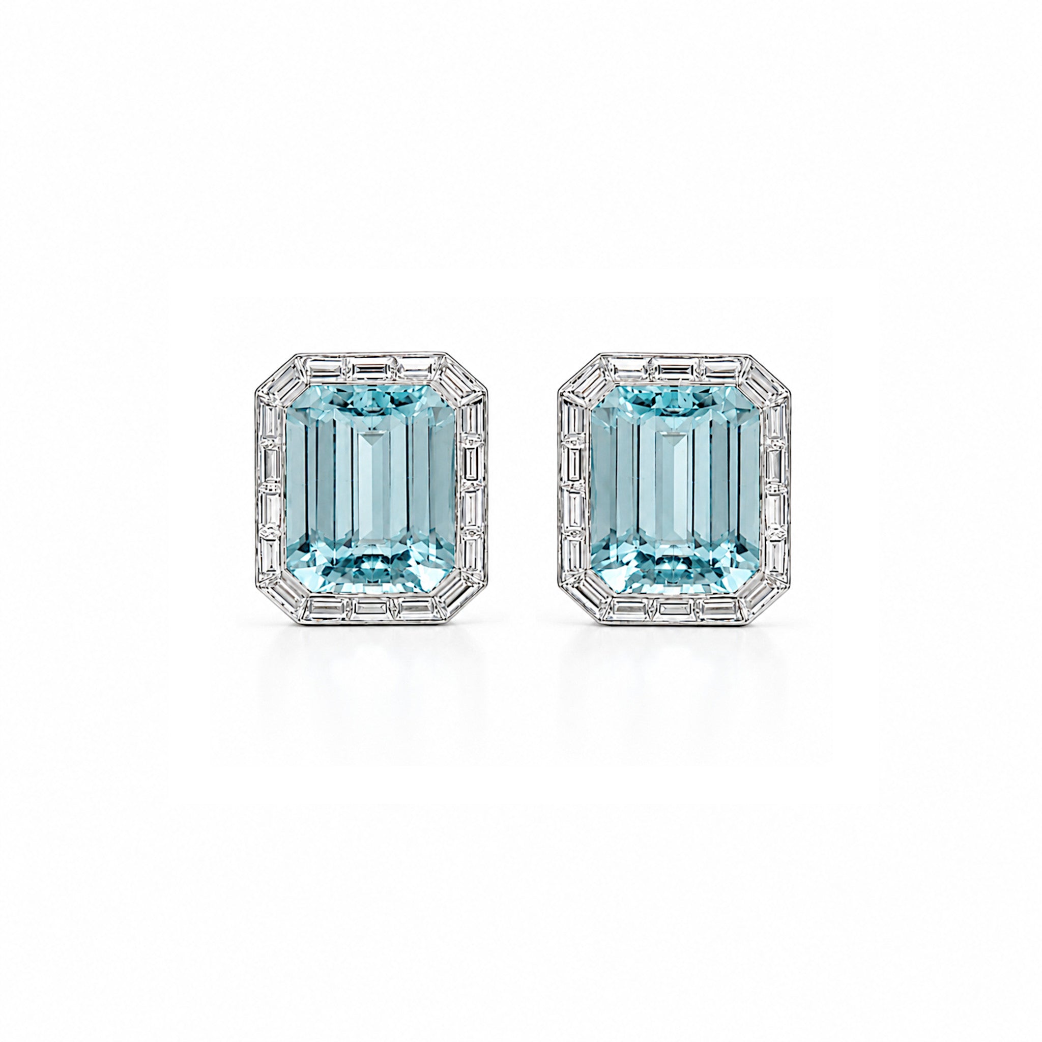 Aquamarine and Diamond Earrings