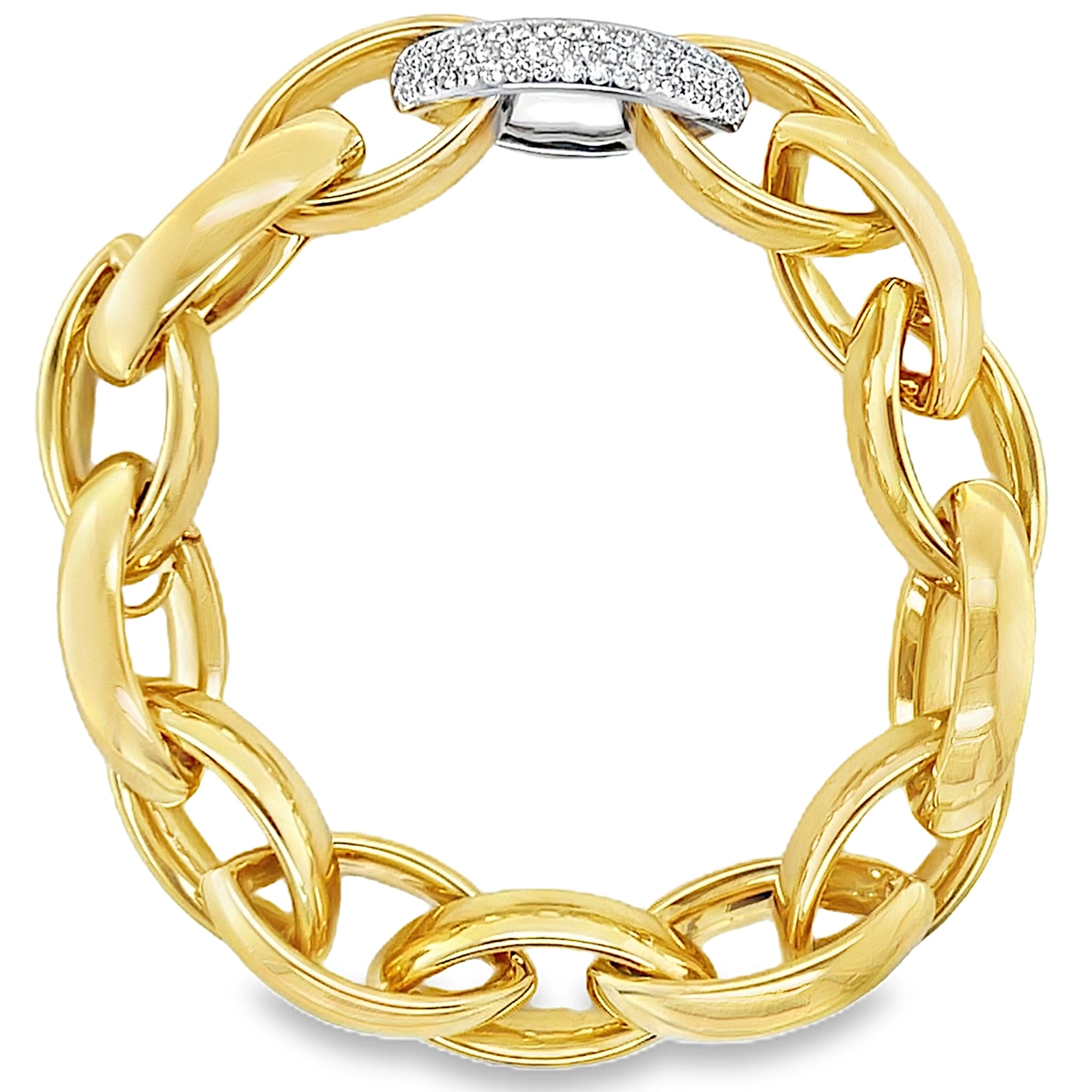Gold and Diamond Link Bracelet