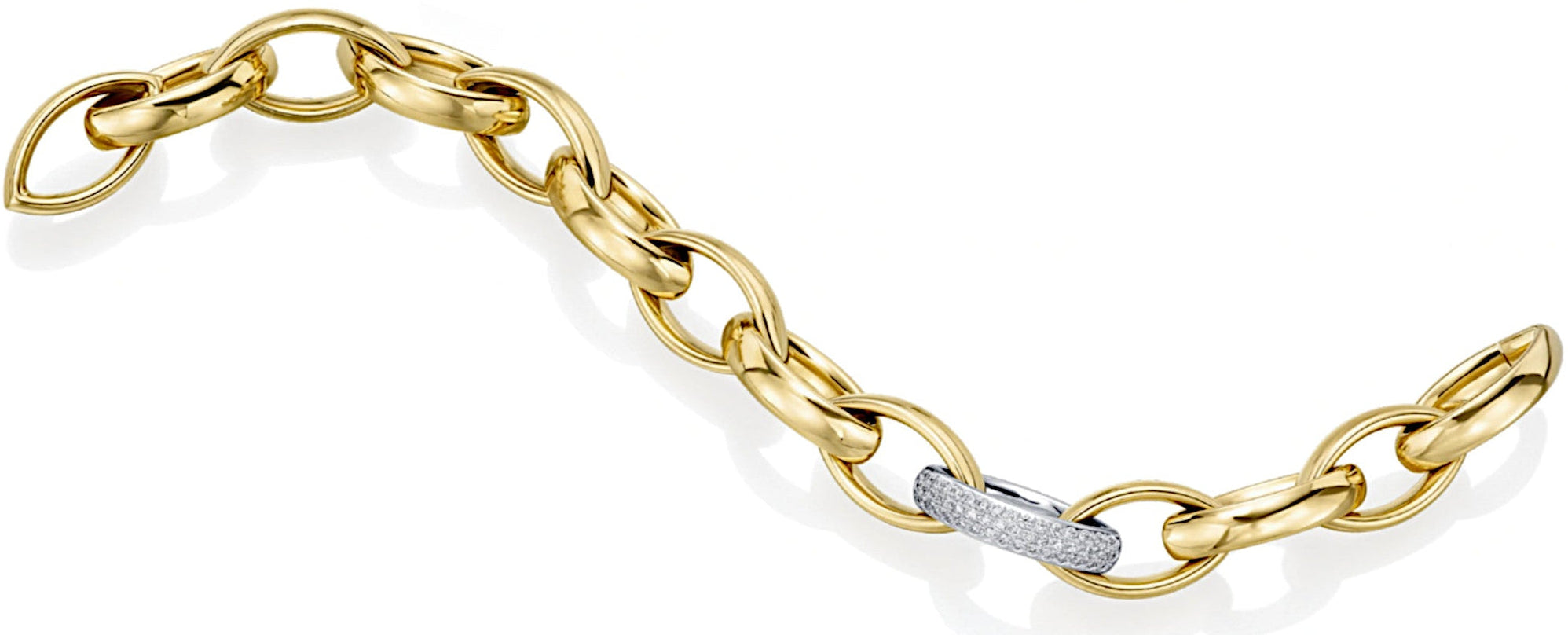 Gold and Diamond Link Bracelet