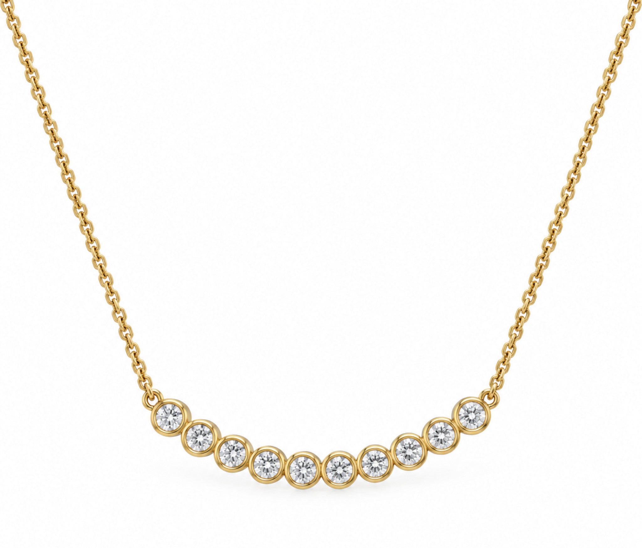 Bezel Set Diamond Necklace