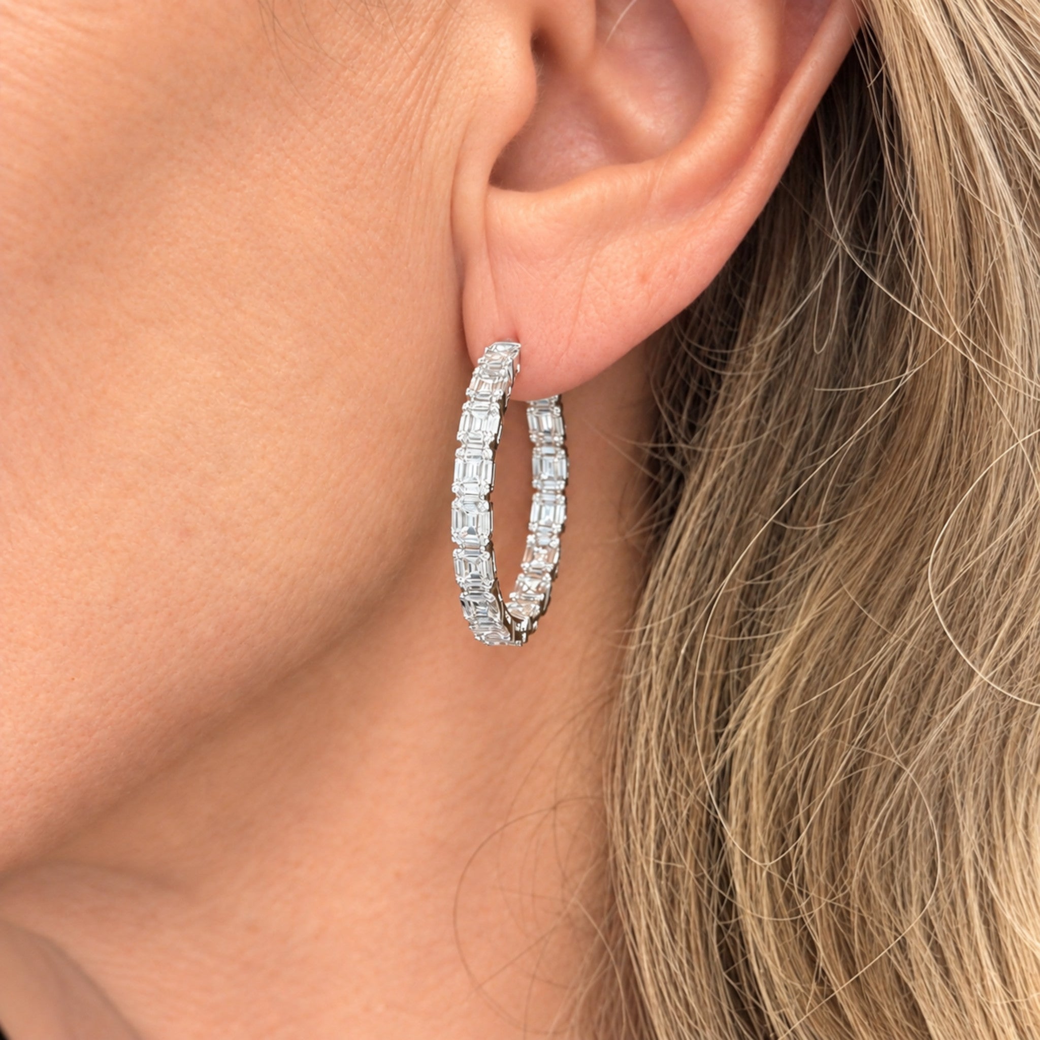 Diamond Illusion Hoop Earrings