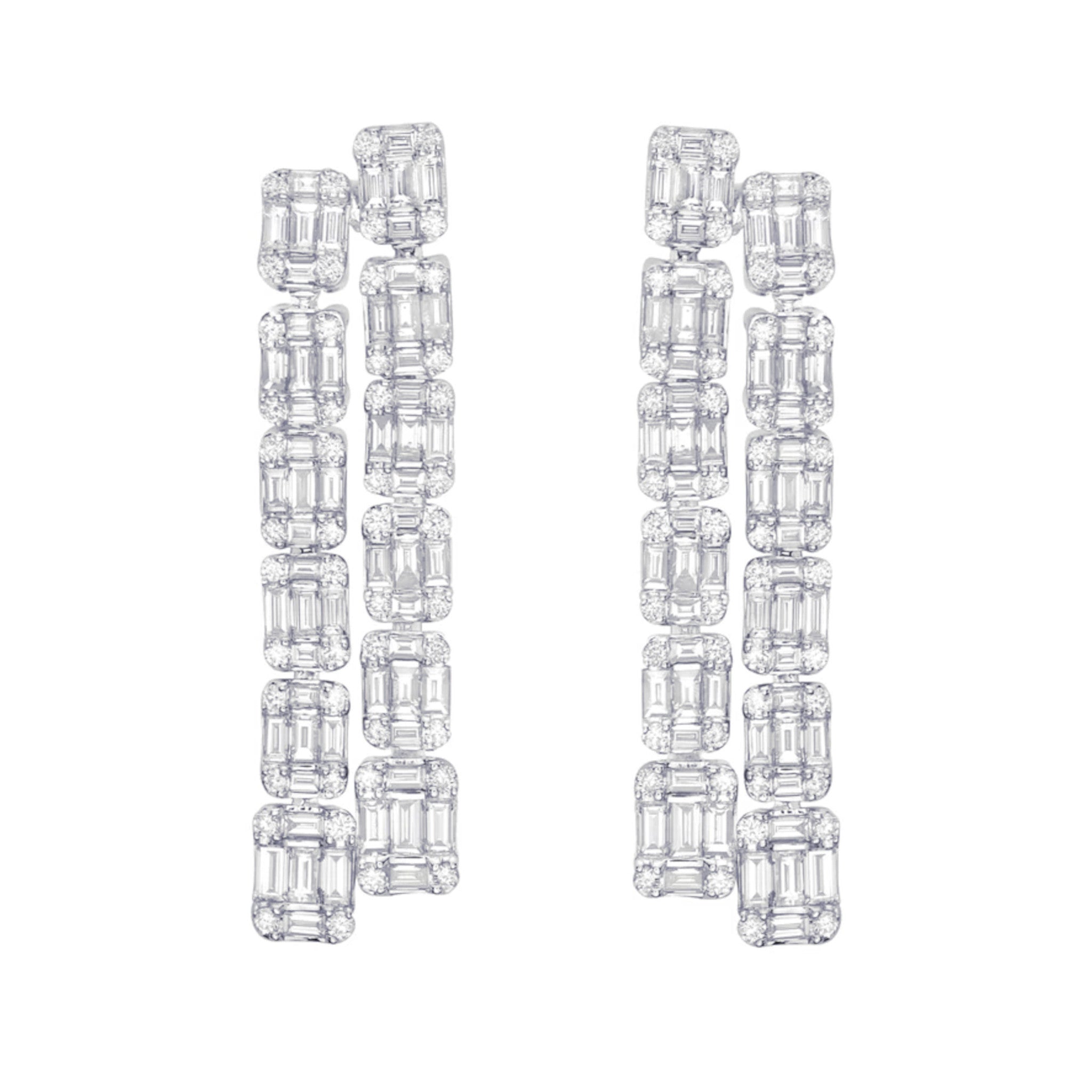 Diamond Illusion Pendant Earrings