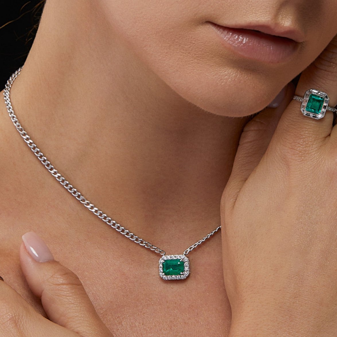 Emerald and Diamond Necklace