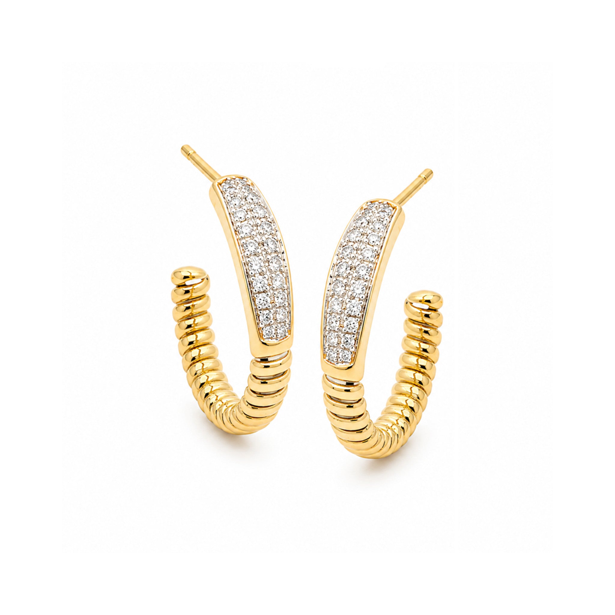 Gold and Diamond Hoop Earring