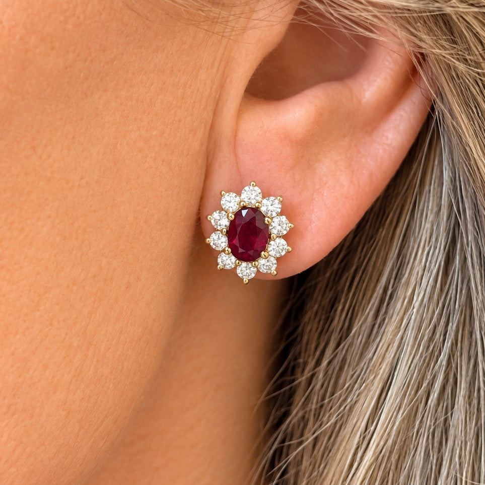 Ruby and Diamond Earrings