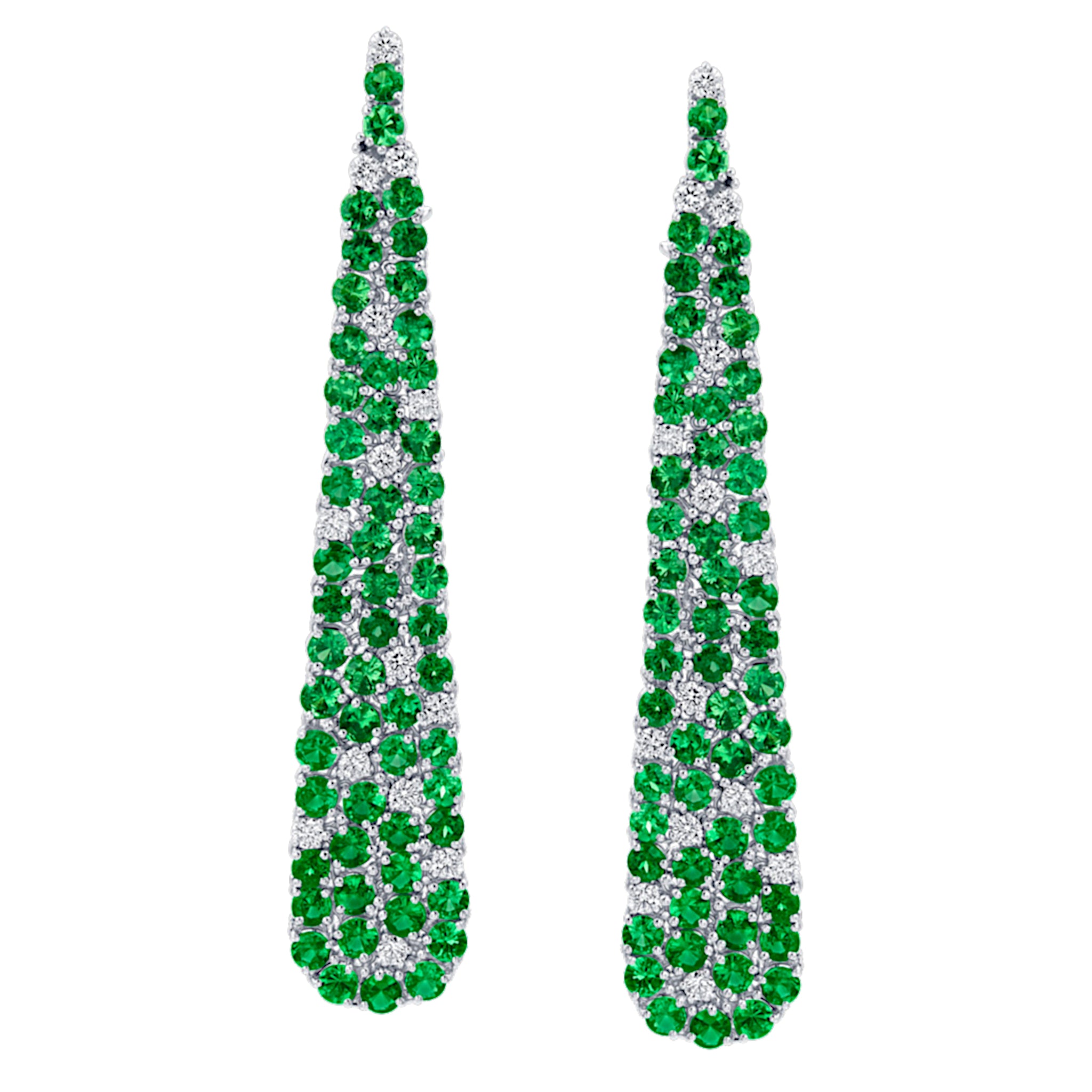 Tsavorite and Diamond Pendant Earrings