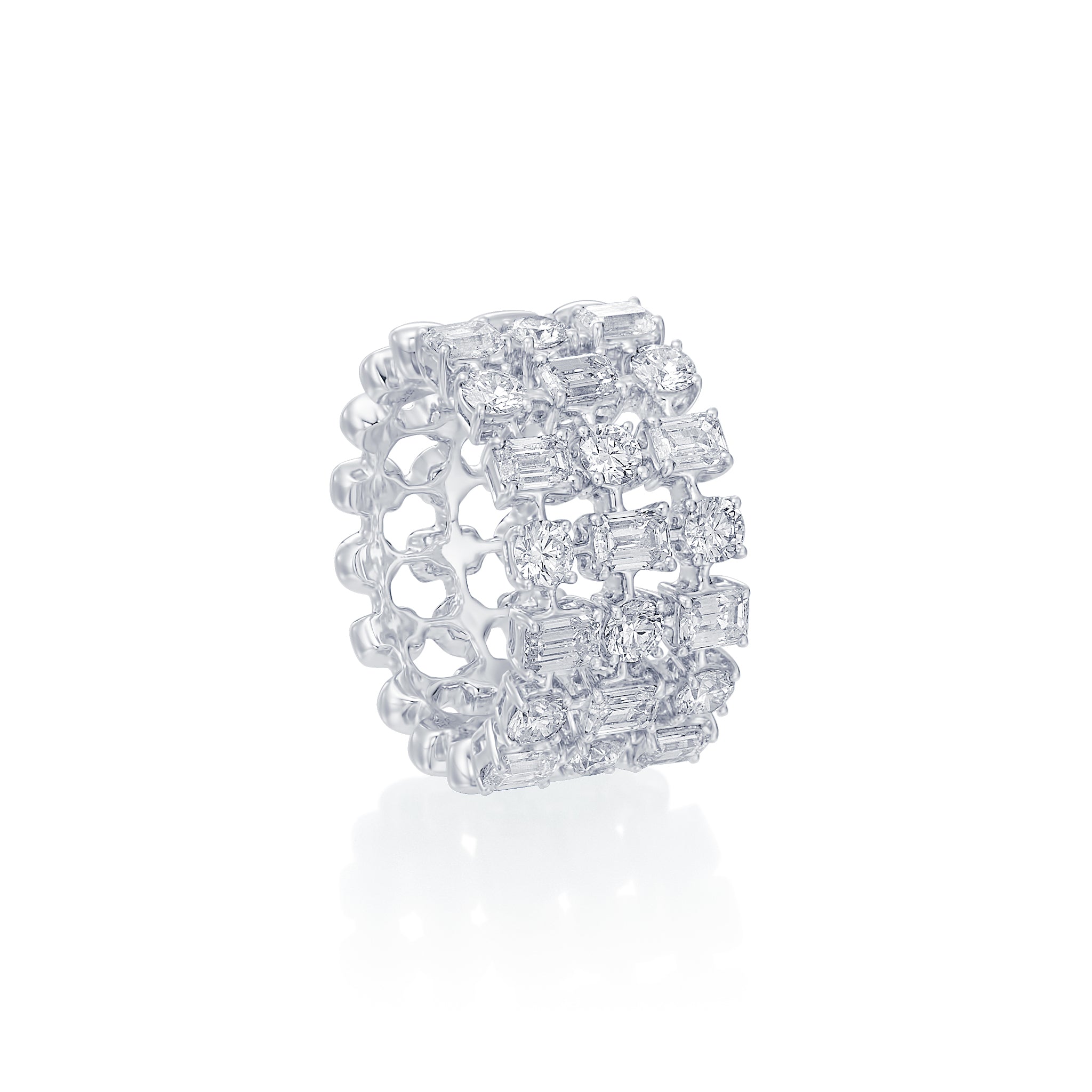 Partway Baguette and Round Diamond Ring
