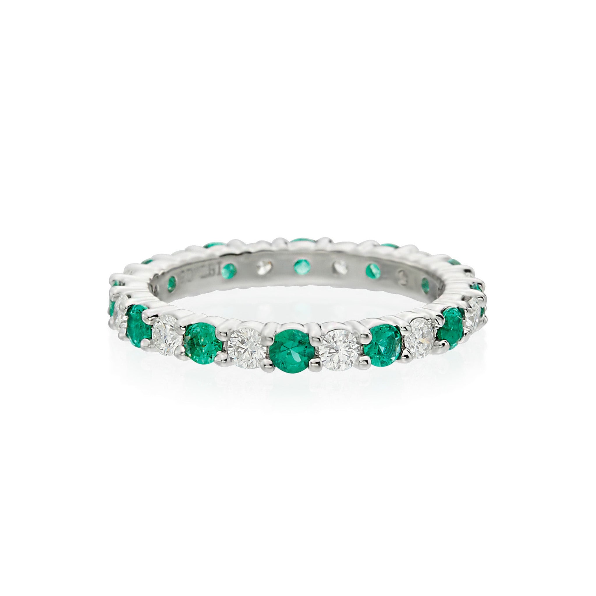 Alternating Diamond and Emerald Band