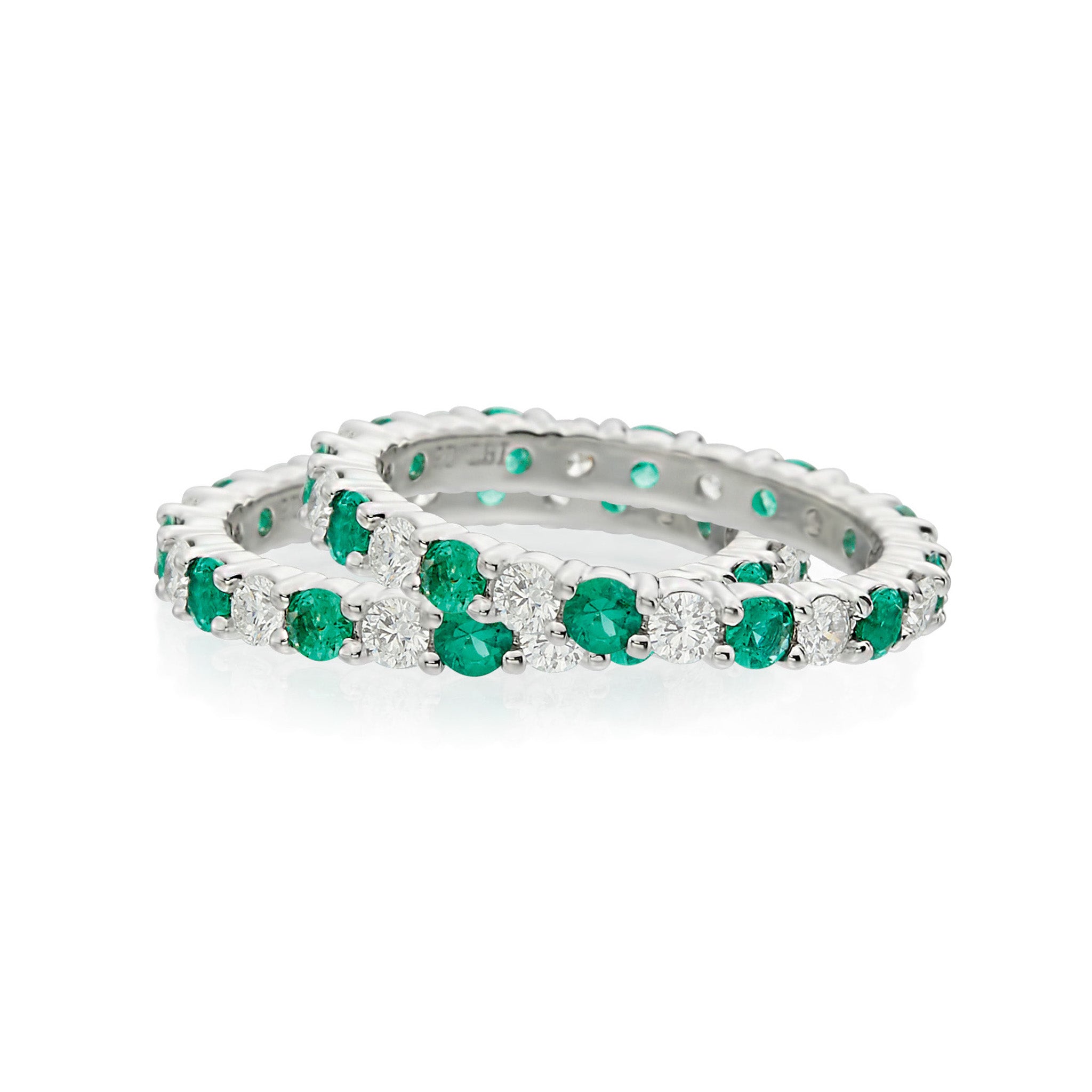 Alternating Diamond and Emerald Band