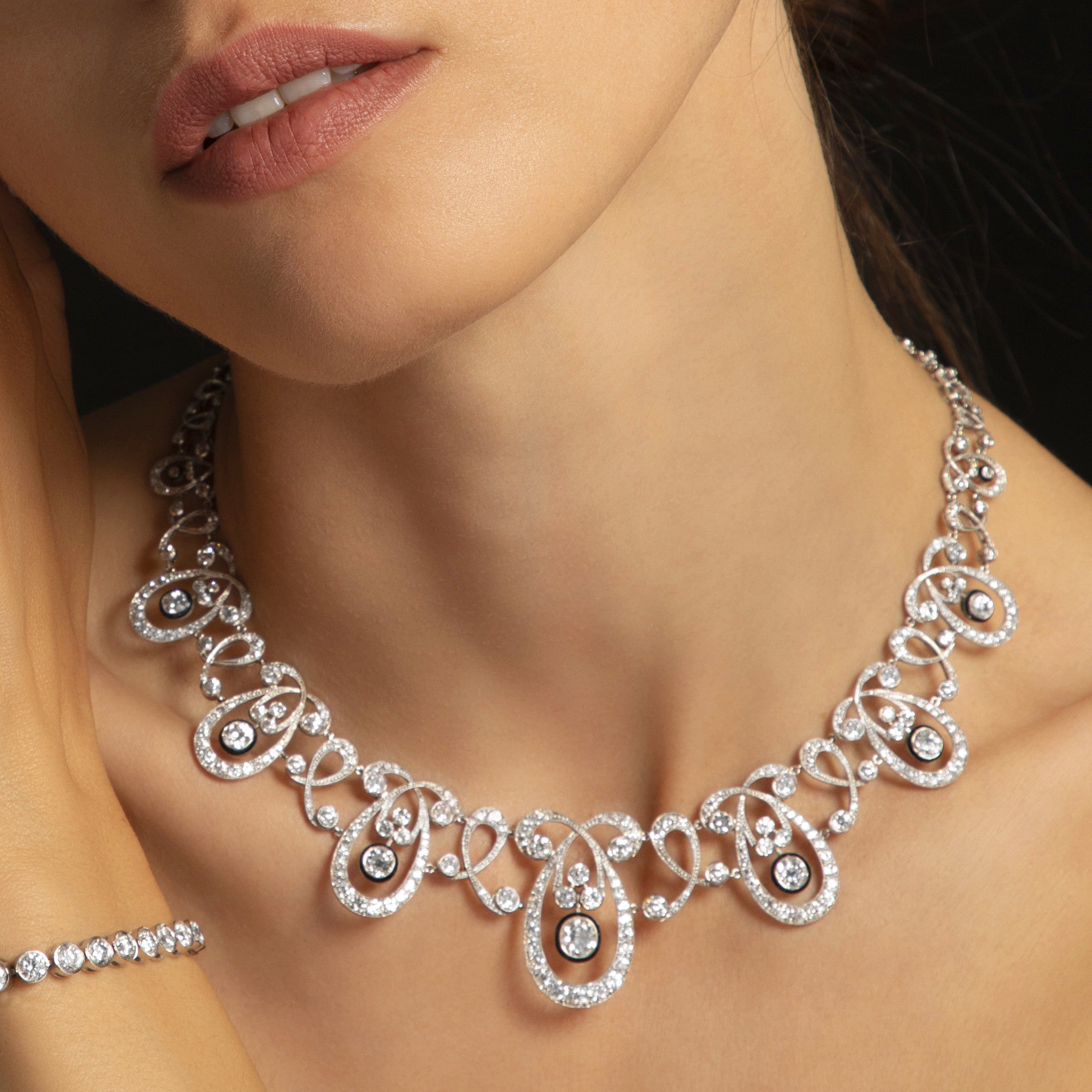 Diamond and Enamel Necklace