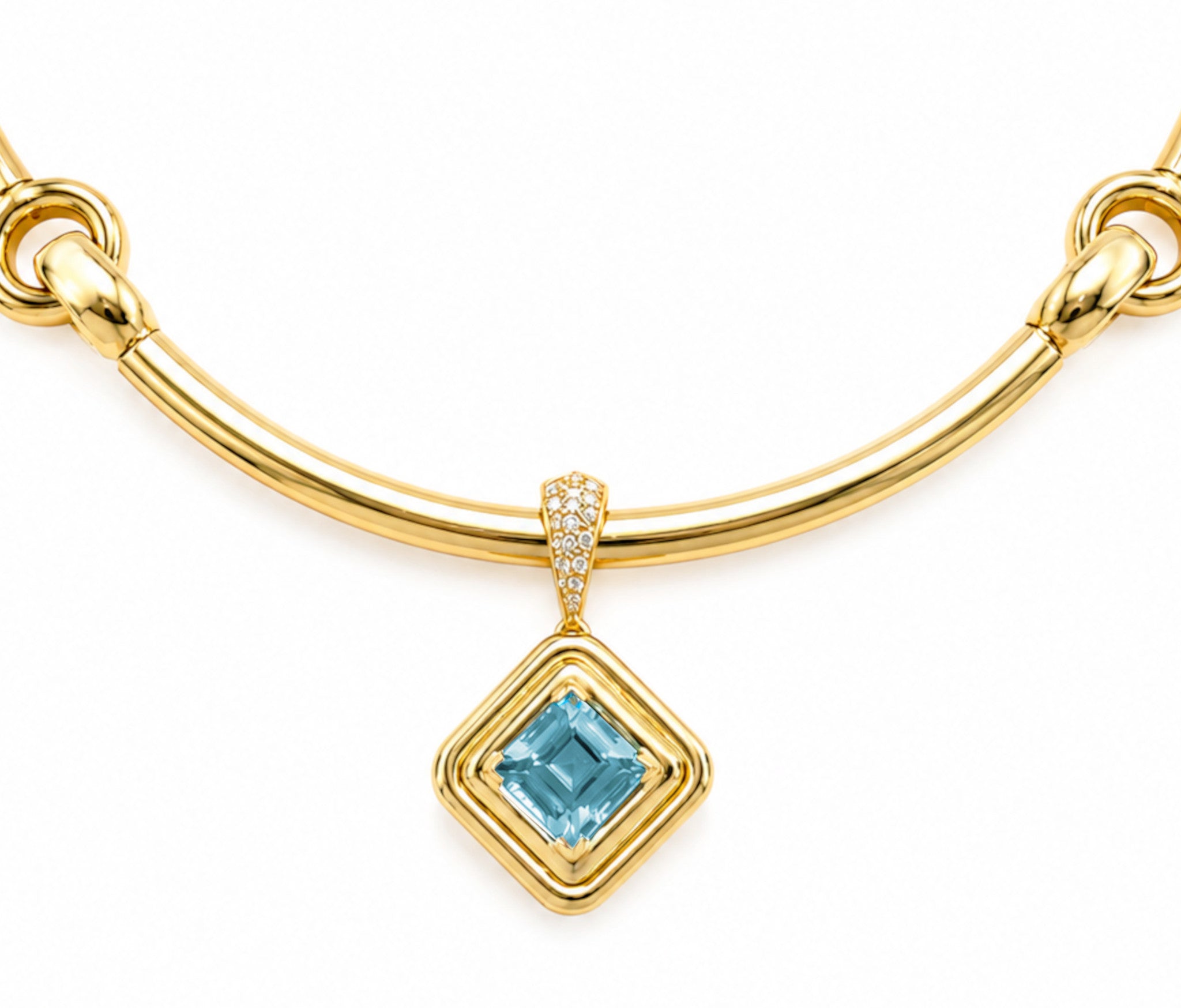 Aquamarine and Diamond Pendant