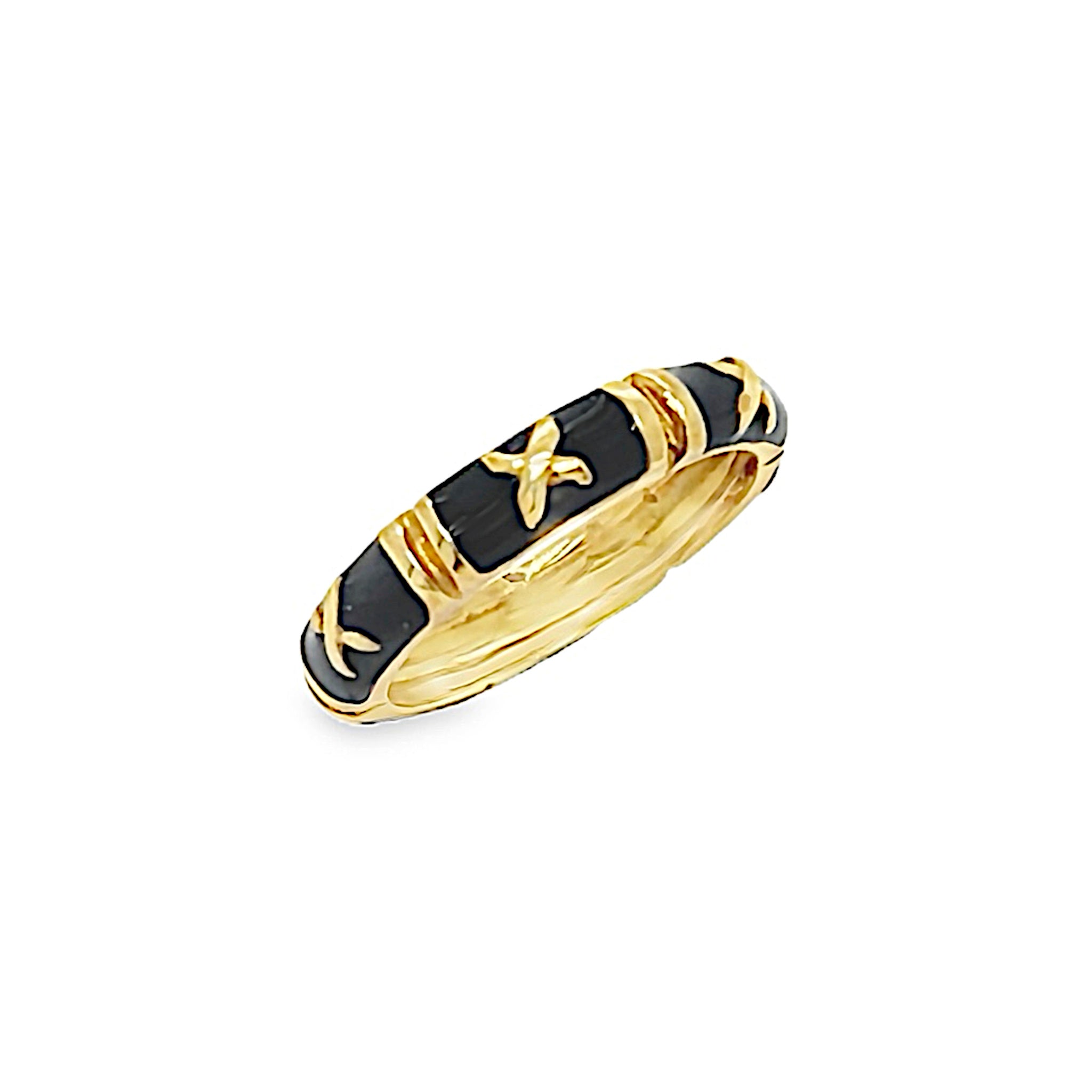 Black and Gold Enamel Band