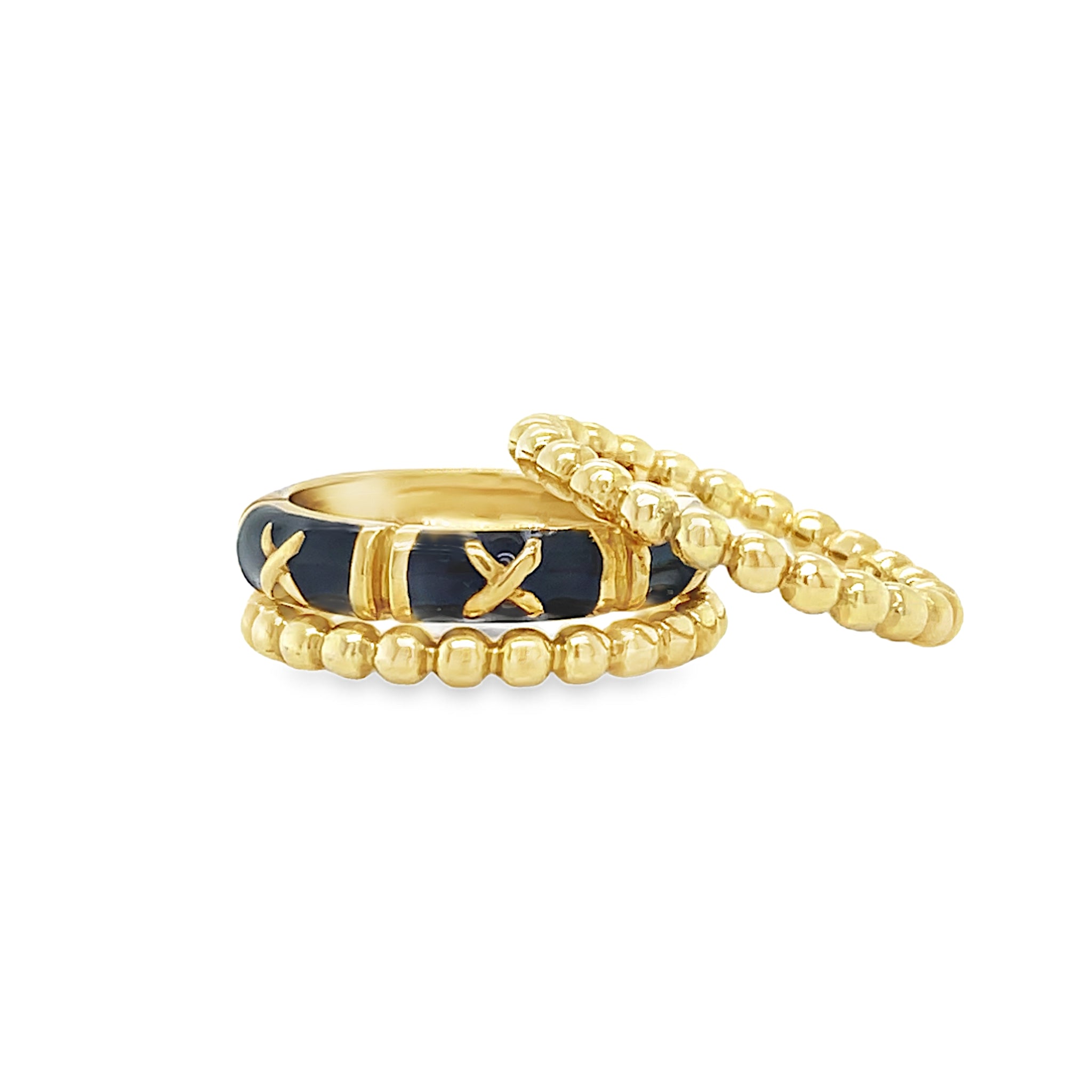Black and Gold Enamel Band