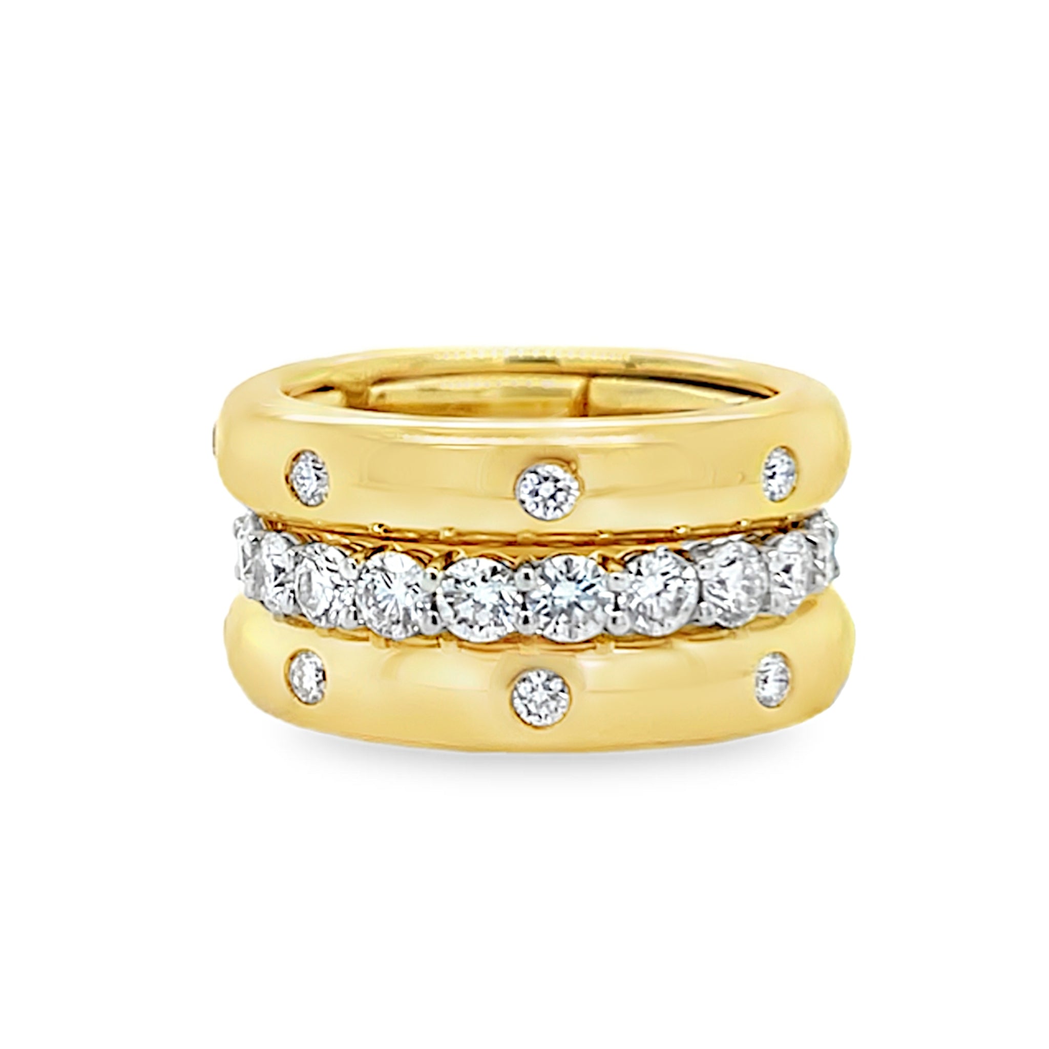 Gold and Diamond Chunky Ring