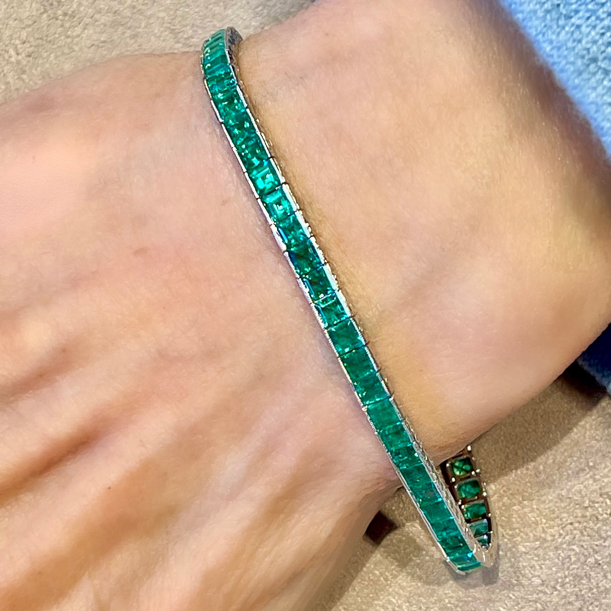 Square Cut Emerald Bracelet