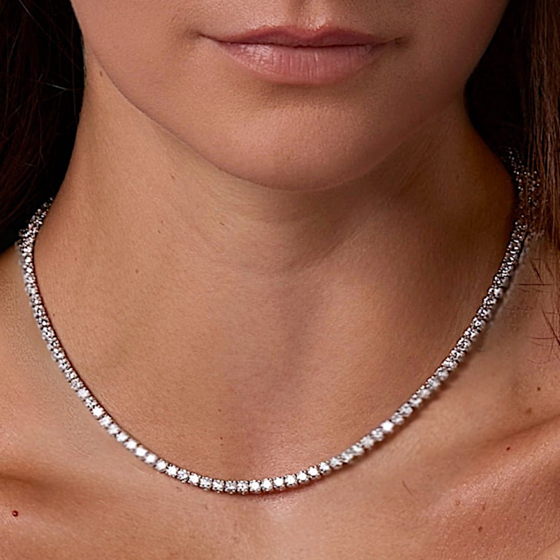Straight Line Diamond Necklace