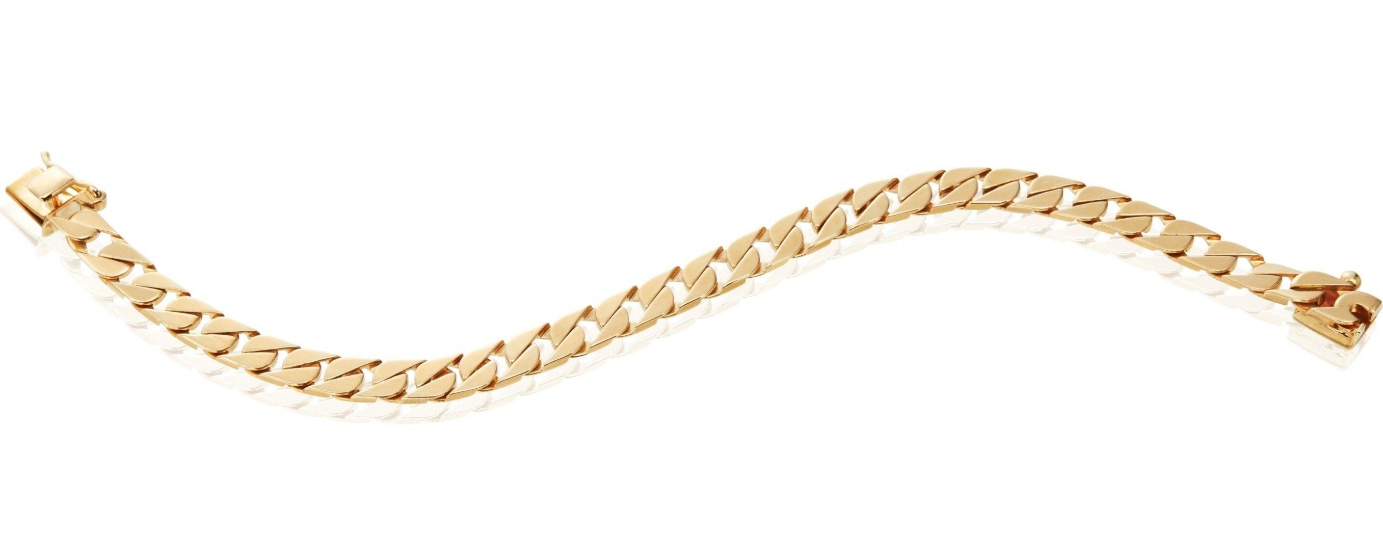 14k Gold Flat Curb Bracelet