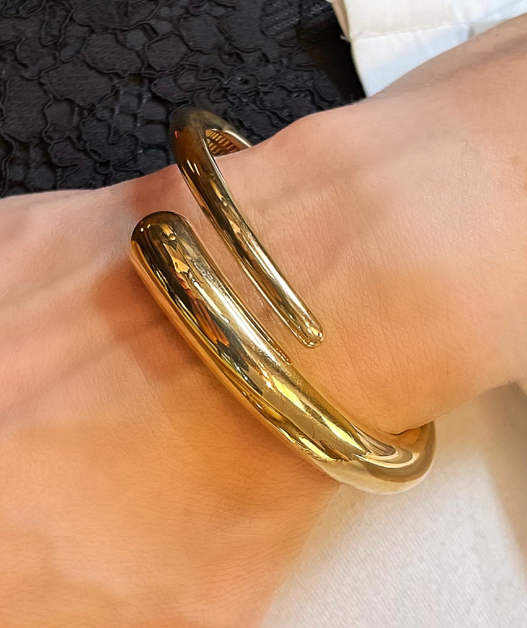 Gold Spring Cuff Bracelet