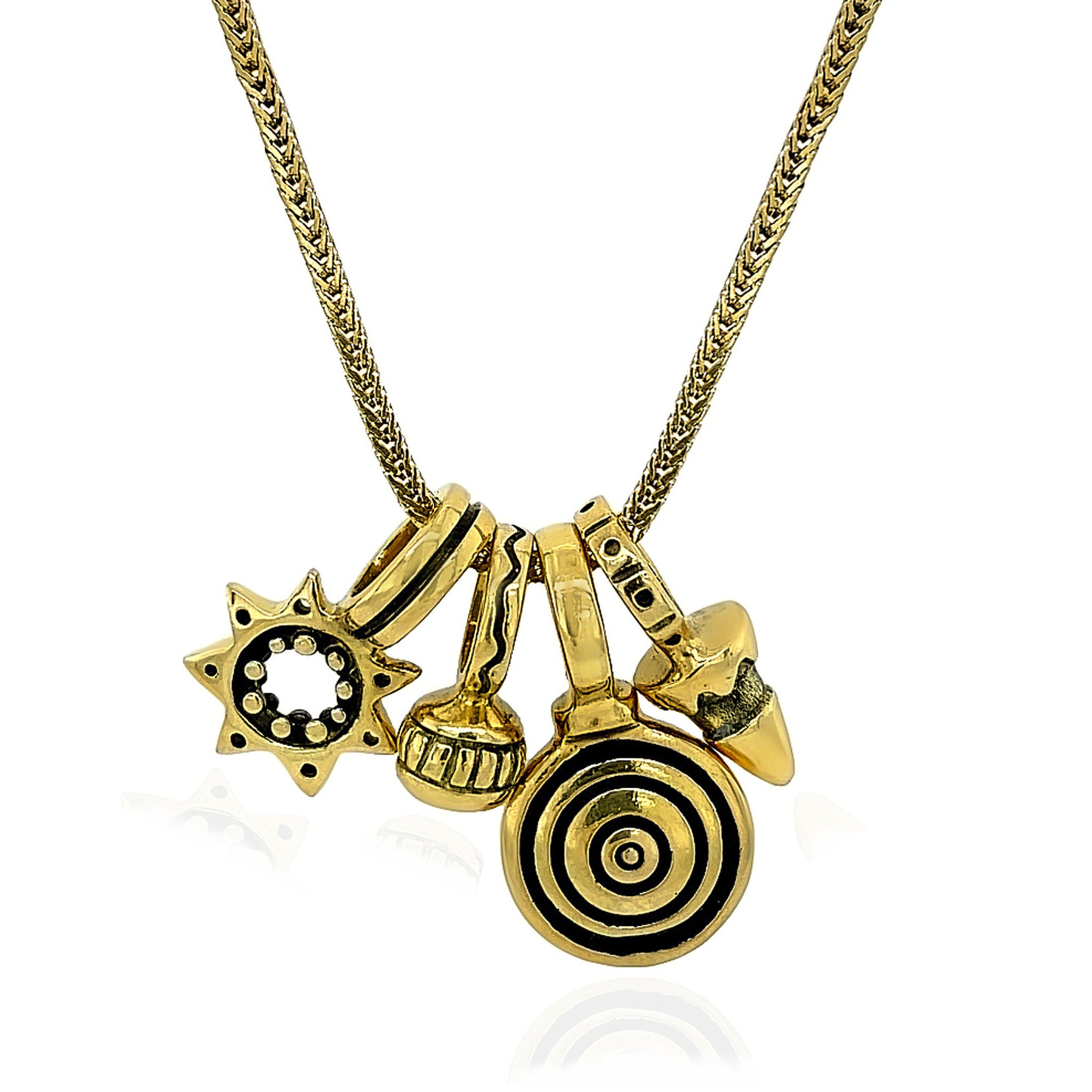 Lisa Jenks 18k Gold Four Charm Necklace